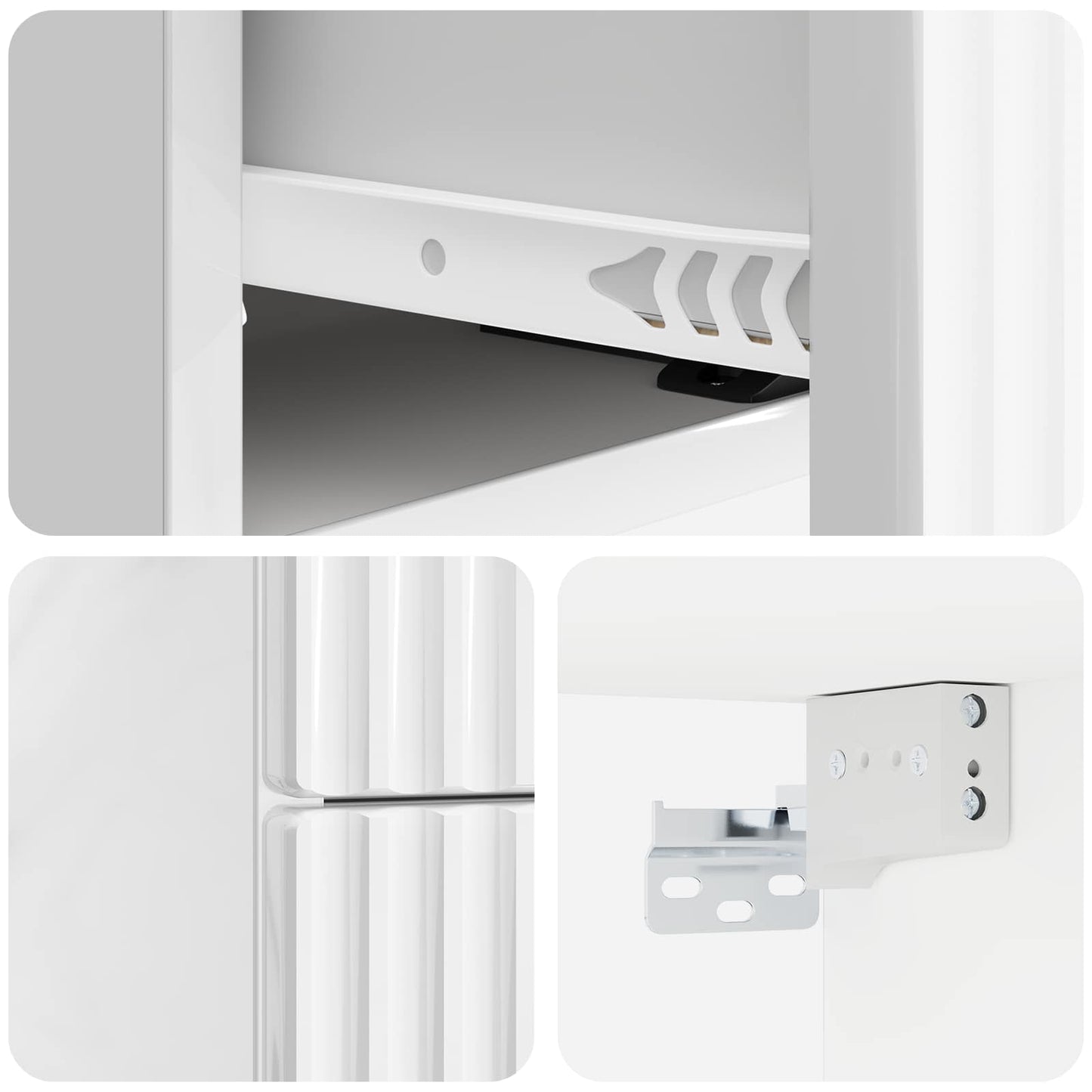 Wall-Mounted Bedside Cabinet High Gloss White 33 x 34.5 x 40 cm