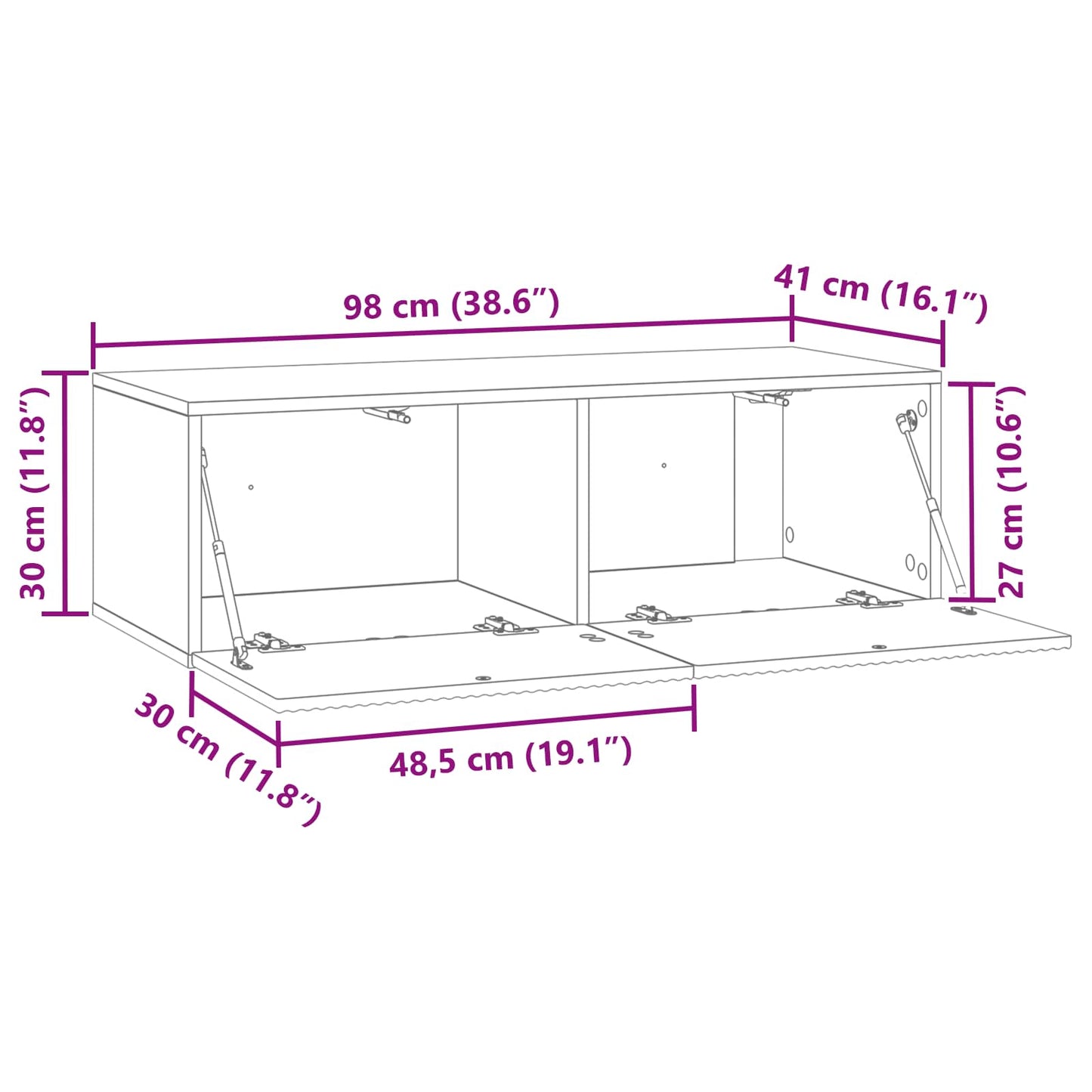 Wall-Mounted TV Cabinet 98 x 41 x 30 cm Sonoma Oak