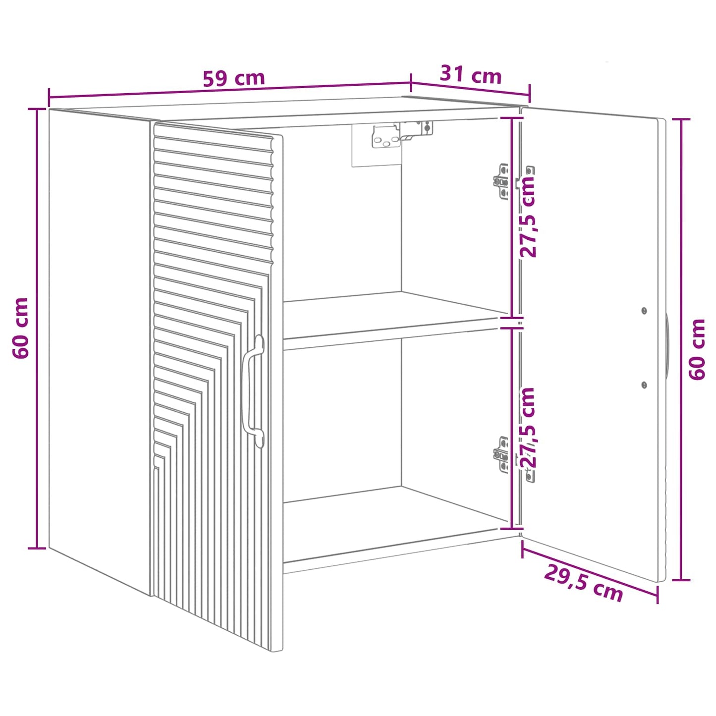 Wall-Mounted Cabinet Old Wood 59 x 31 x 60 cm Engineered Wood