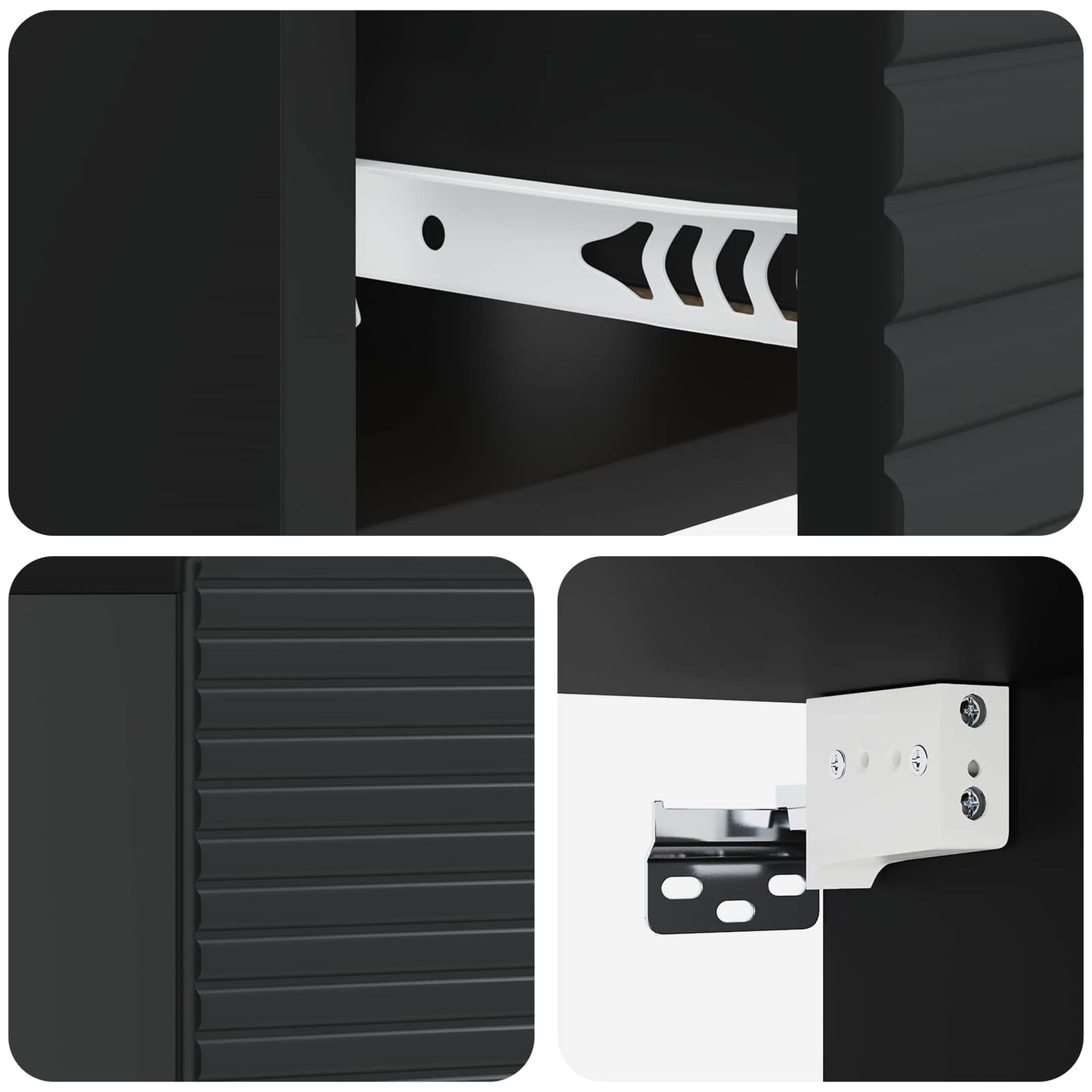 Wall-Mounted Bedside Cabinet 2 pcs Black 49 x 34.5 x 20 cm