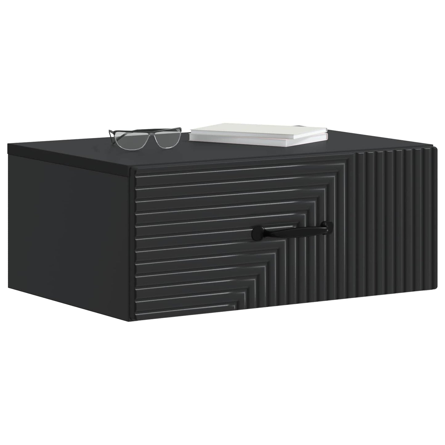 Wall-Mounted Bedside Cabinet 2 pcs Black 49 x 34.5 x 20 cm