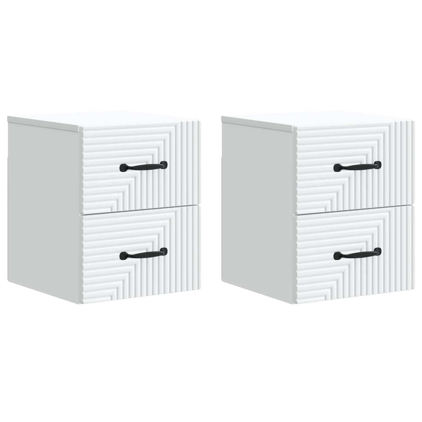 Wall-Mounted Bedside Cabinet 2 pcs White 34.5 x 33 x 40 cm