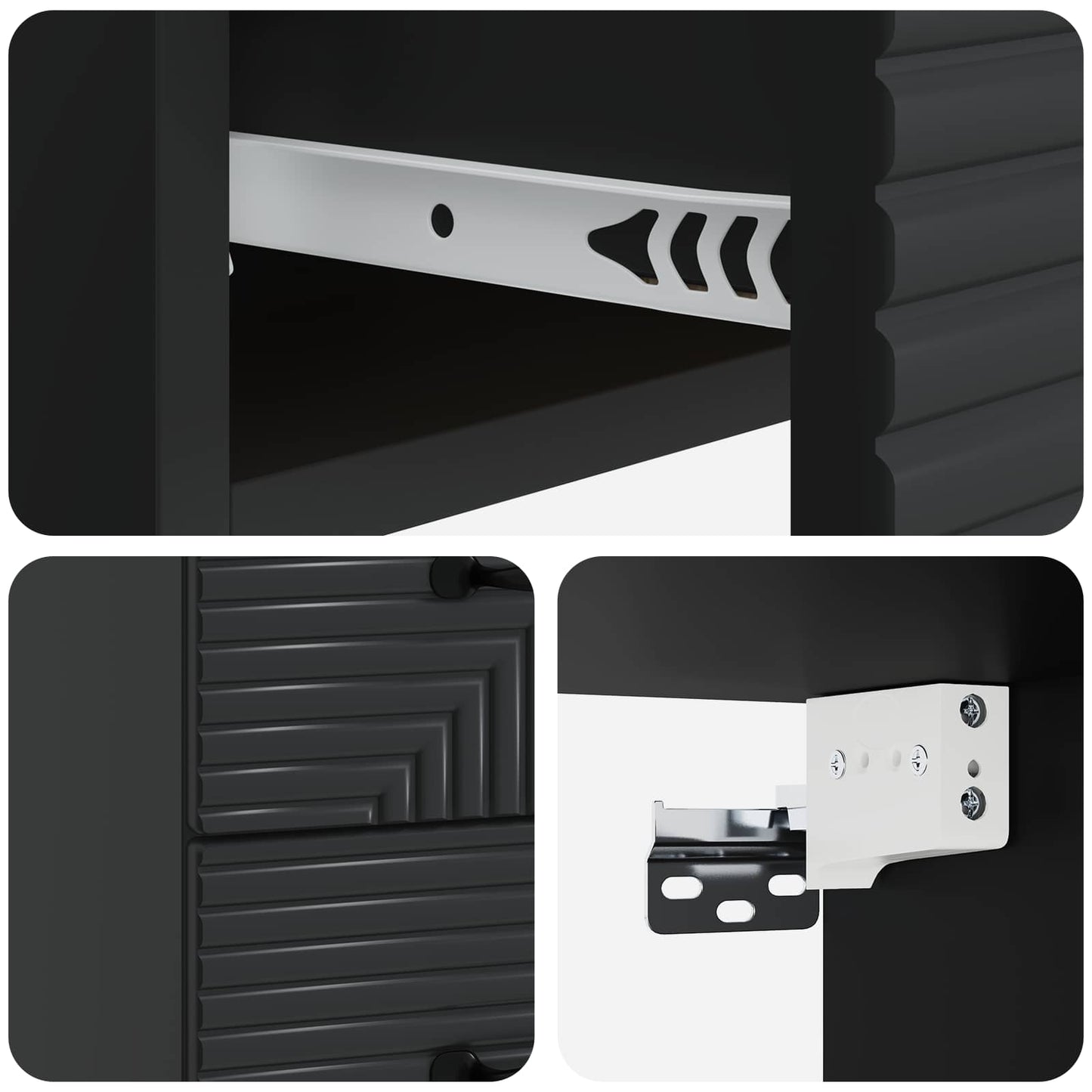 Wall-Mounted Bedside Cabinet Black 34.5 x 33 x 40 cm