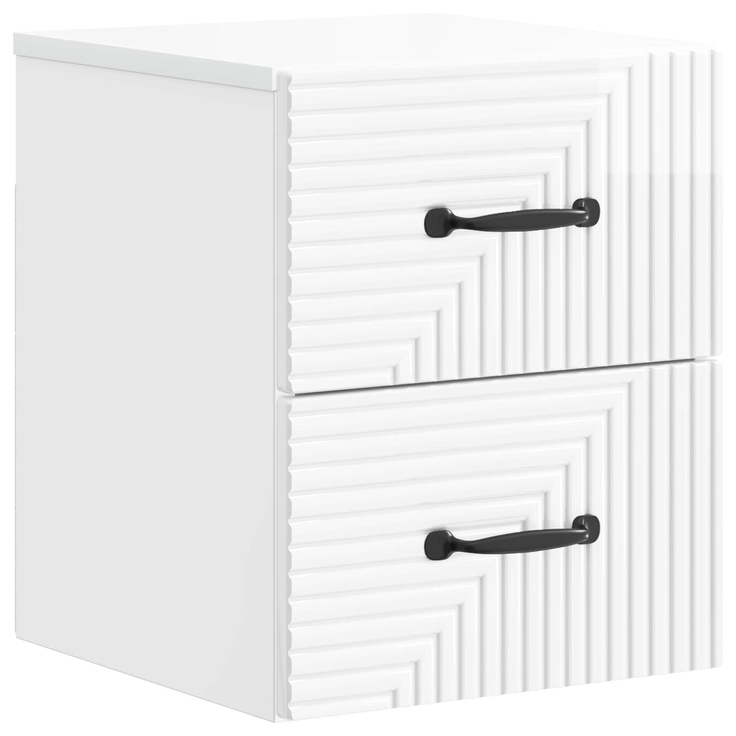 Wall-Mounted Bedside Cabinet High Gloss White 34.5 x 33 x 40 cm