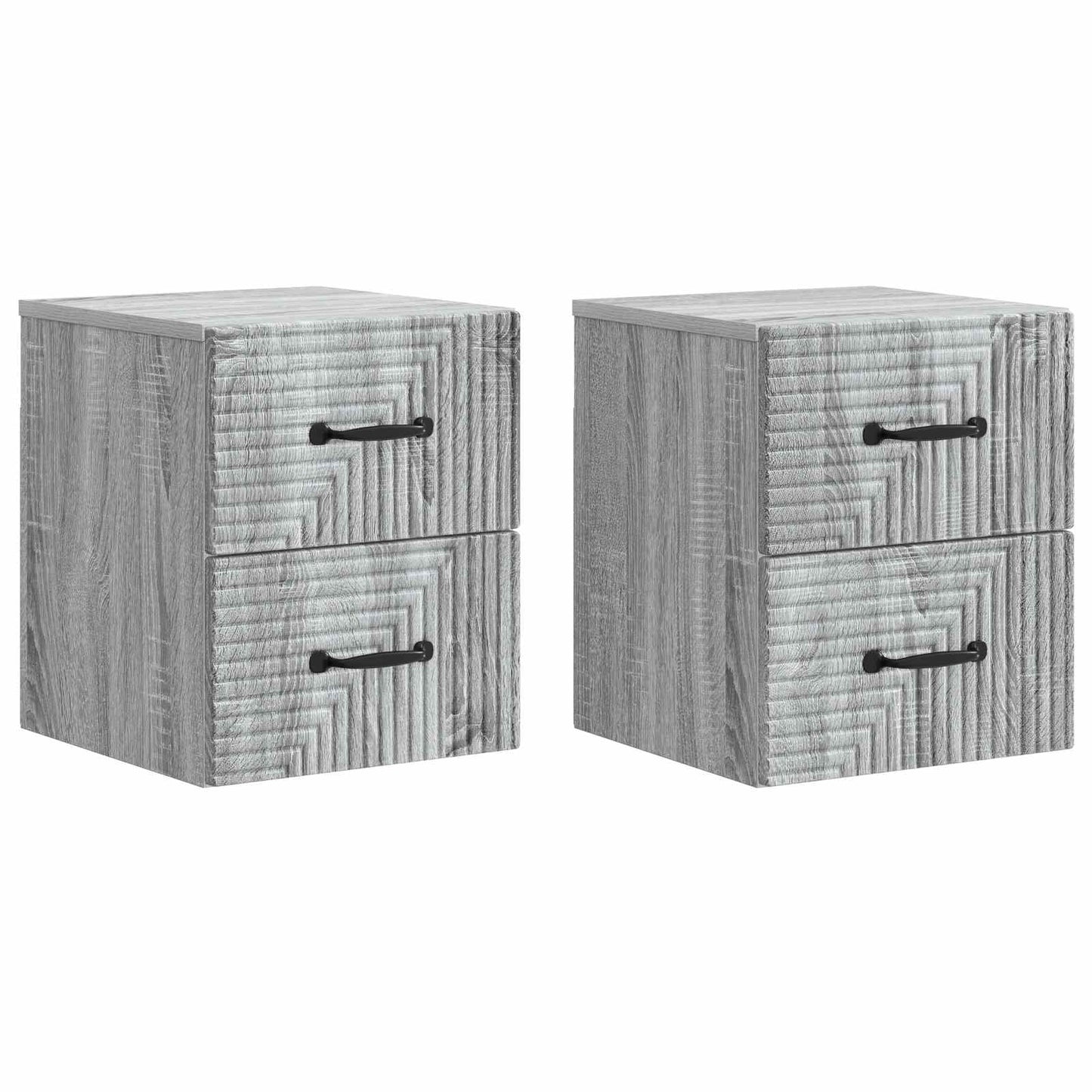 Wall-Mounted Bedside Cabinet 2 pcs Grey Sonoma