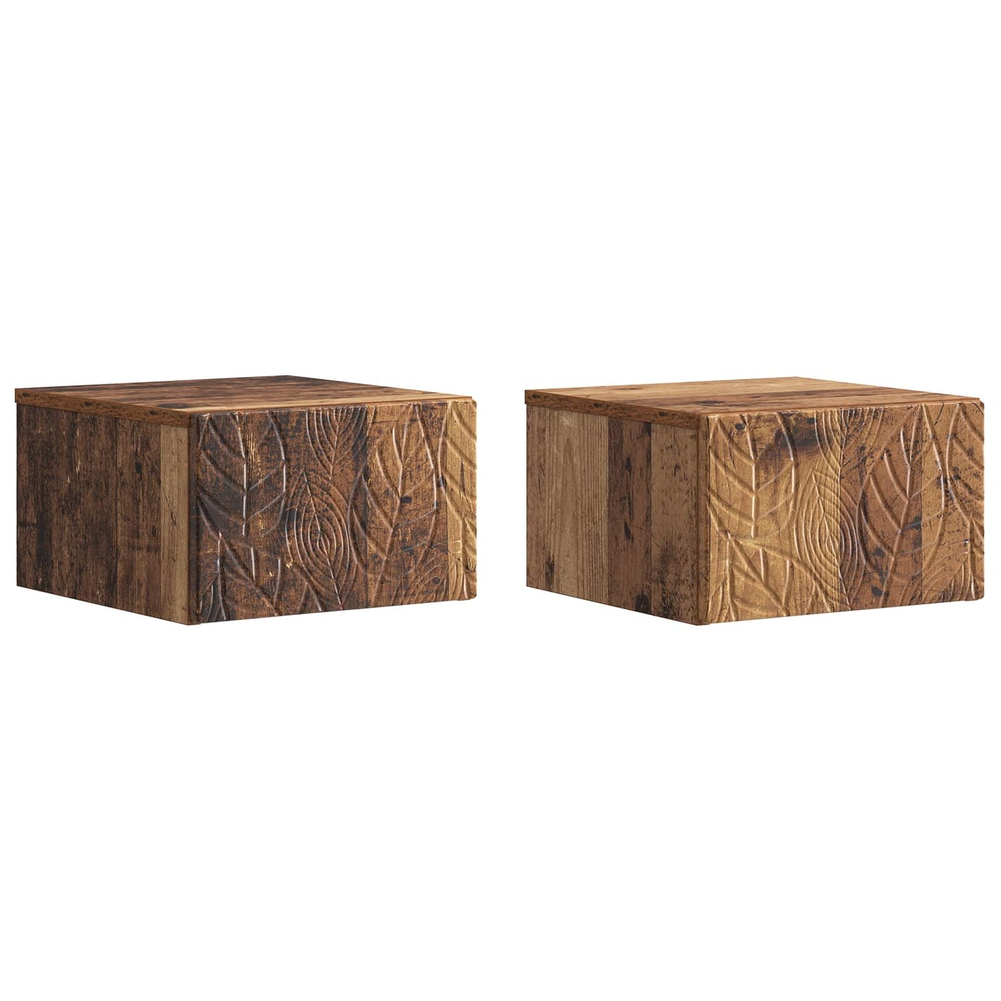Wall-Mounted Side Table 2 pcs Old Wood 34.5 x 33 x 20 cm