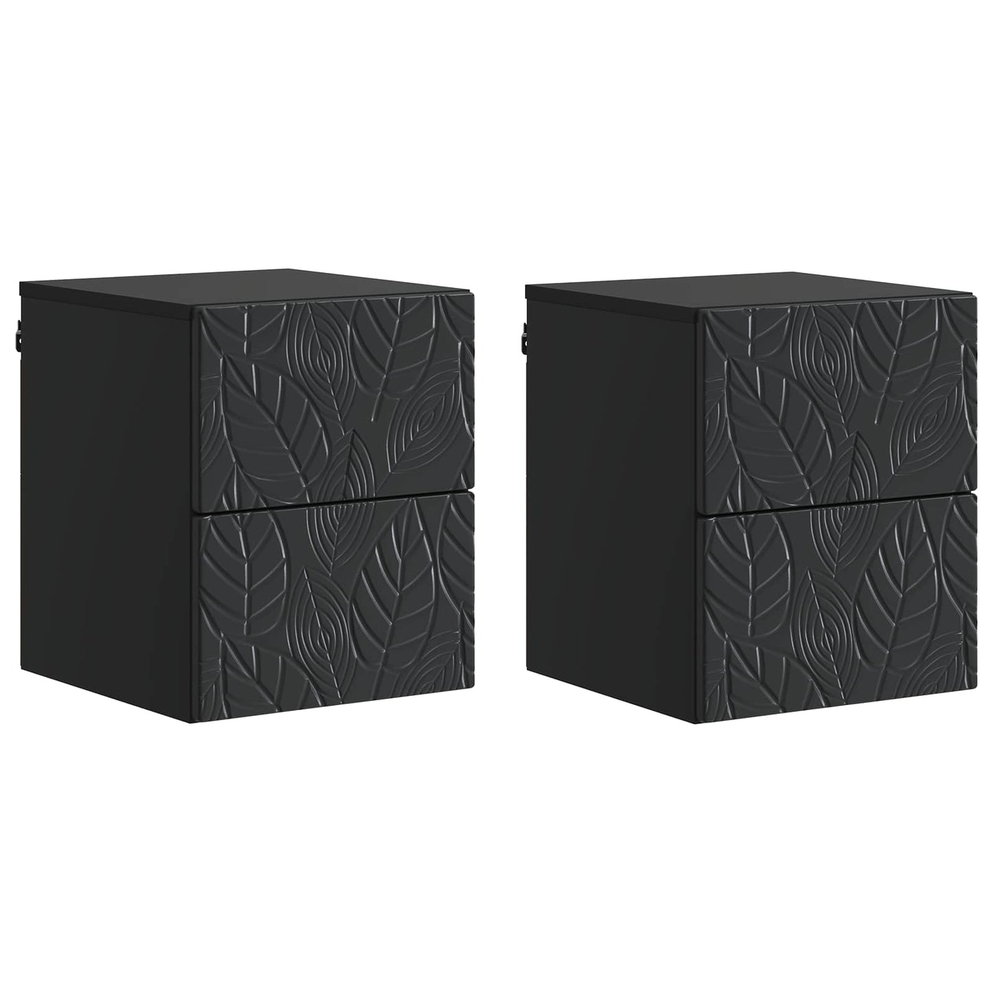 Wall-Mounted Bedside Cabinet 2 pcs Black 34.5 x 33 x 40 cm