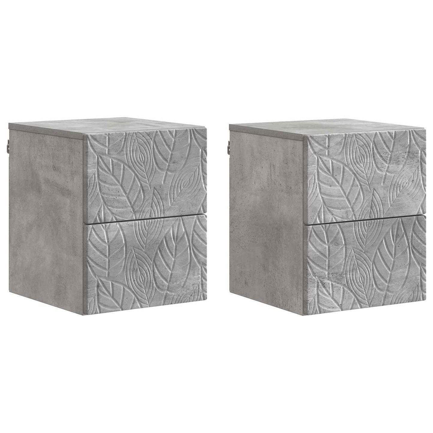 Wall-Mounted Bedside Cabinet 2 pcs Concrete Grey
