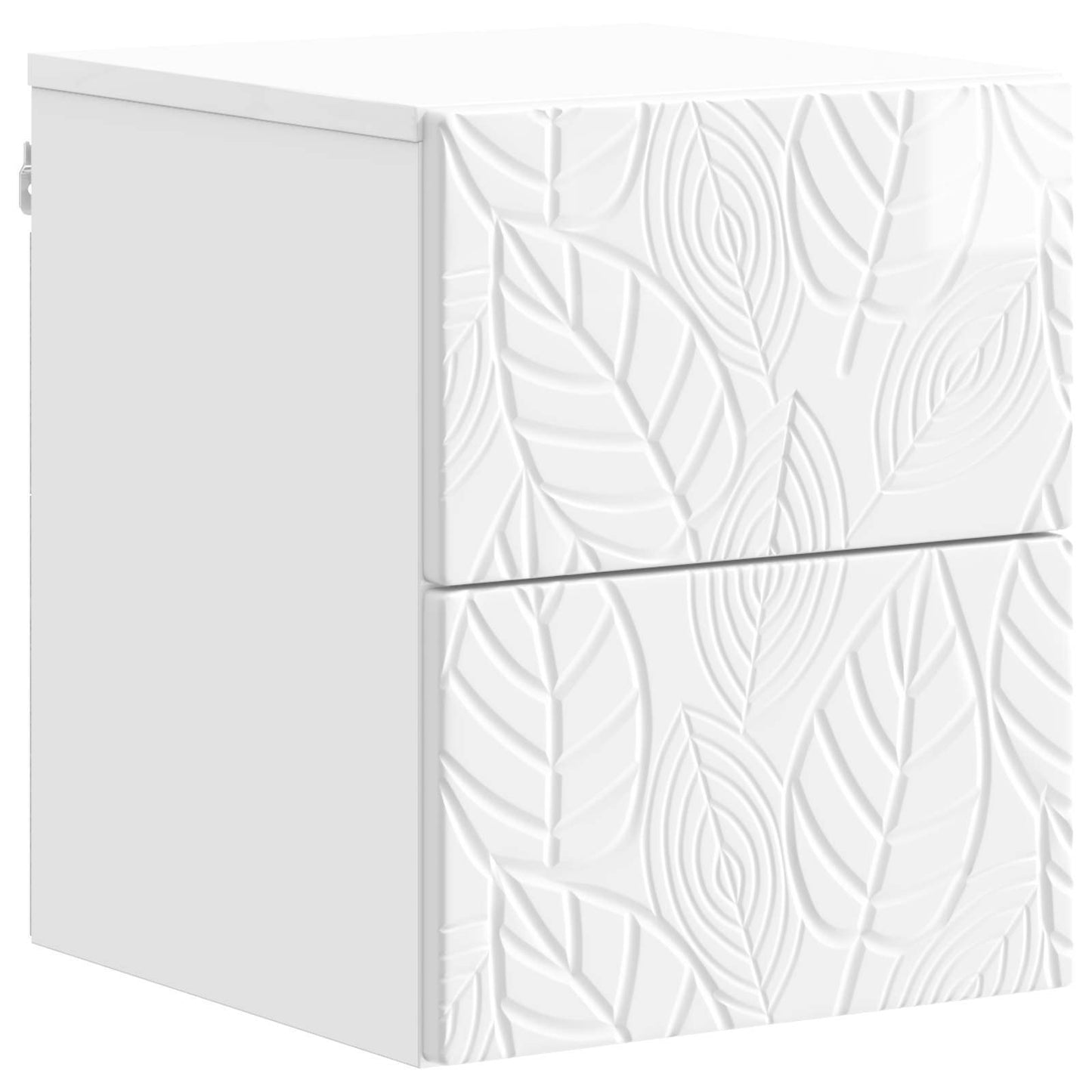 Wall-Mounted Bedside Cabinet 2 pcs High Gloss White