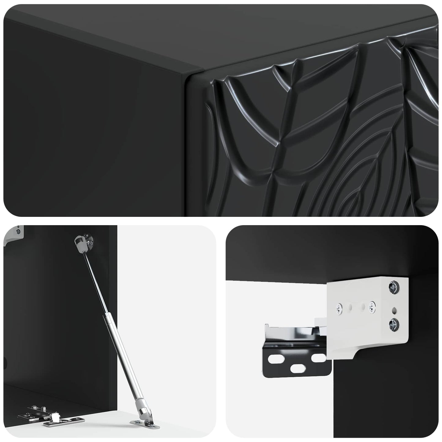 Wall-Mounted TV Cabinet 78.5 x 41 x 30 cm Black Engineered Wood
