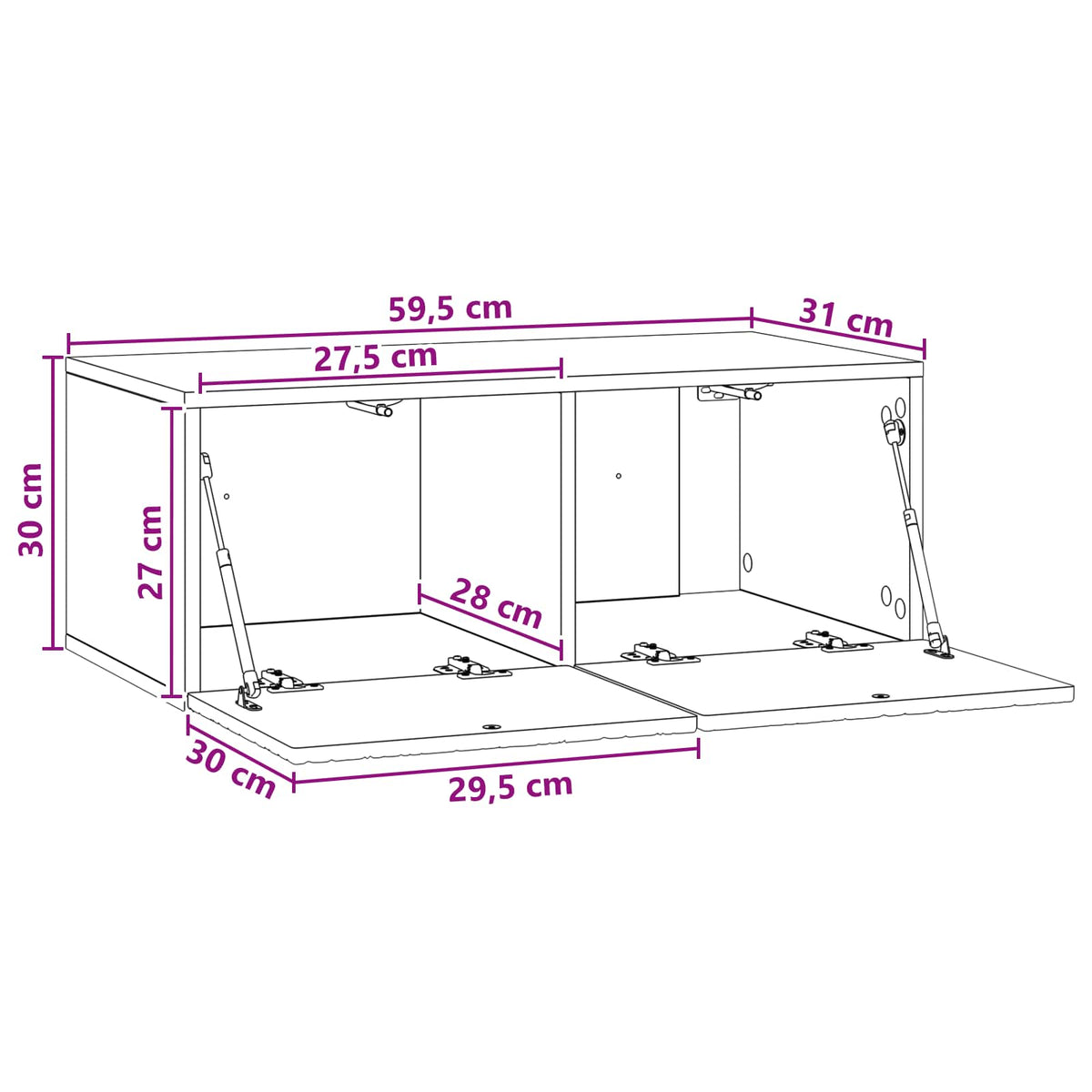 Wall-Mounted TV Cabinet 59.5 x 31 cm Artisan Oak