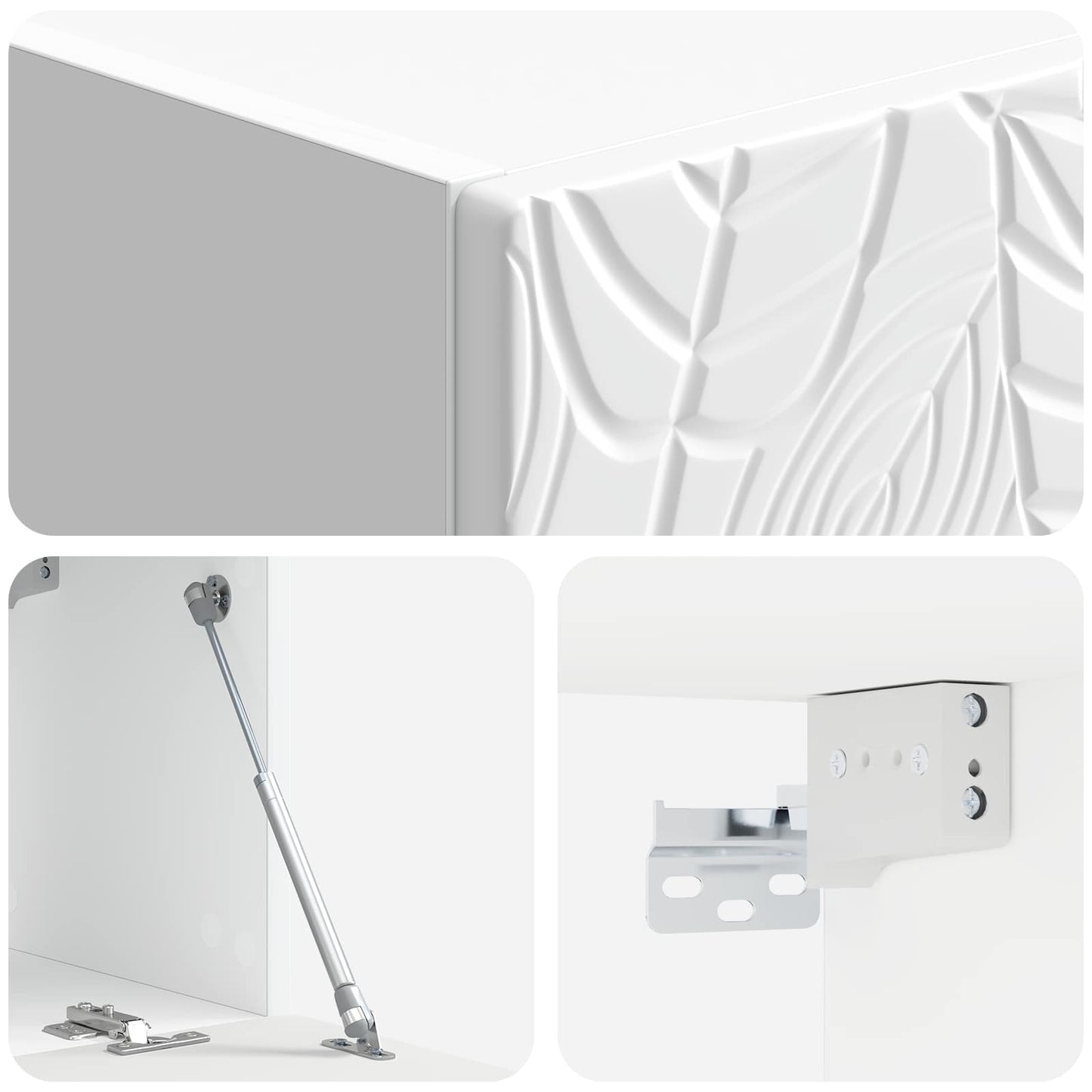 Wall-Mounted TV Cabinet 98 x 31 cm High Gloss White
