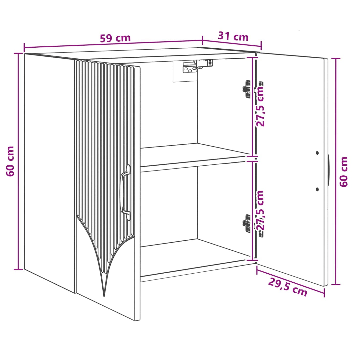 Wall-Mounted Cabinet White 59 x 31 x 60 cm Engineered Wood