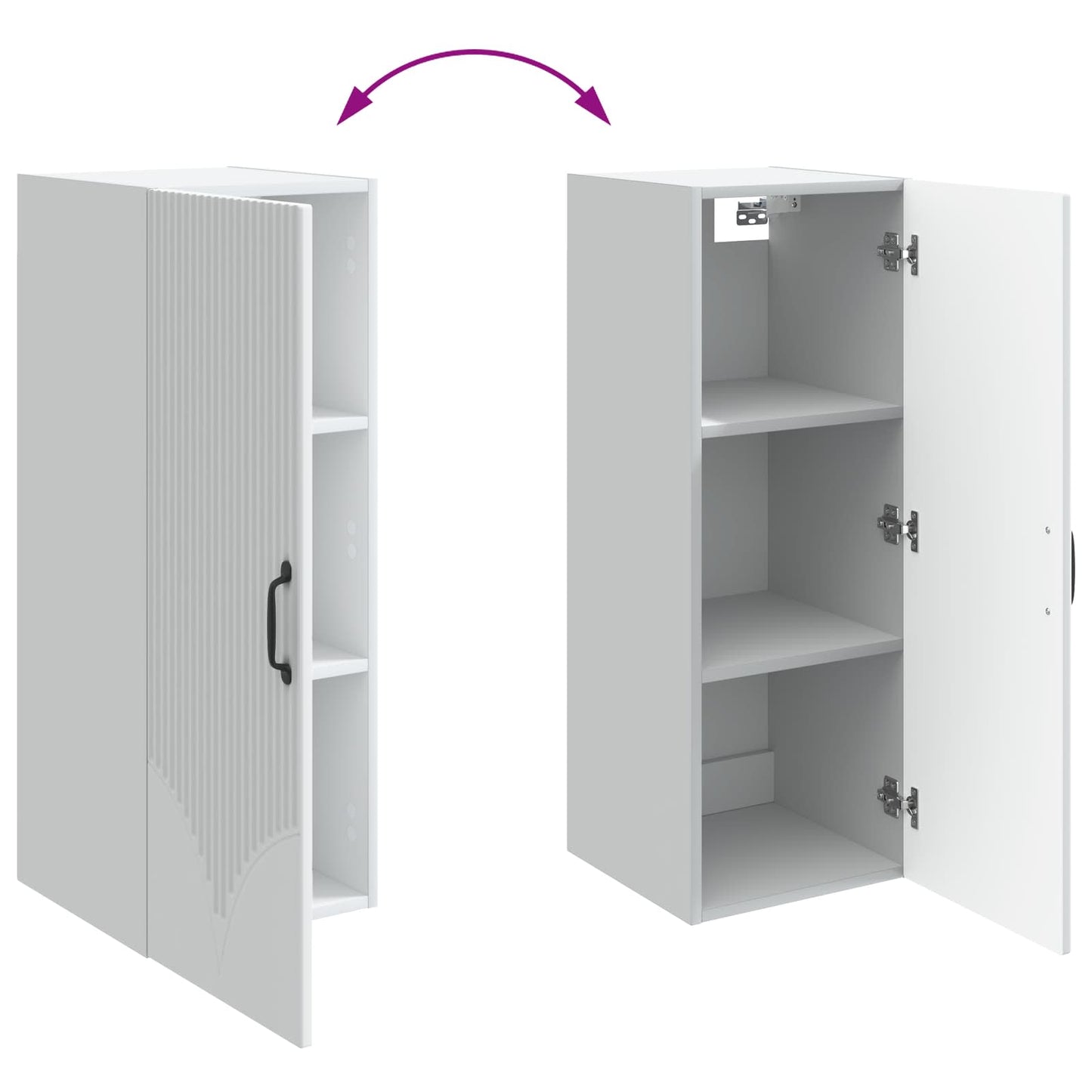 Wall-Mounted Cabinet White 33 x 34.5 x 90 cm Engineered Wood