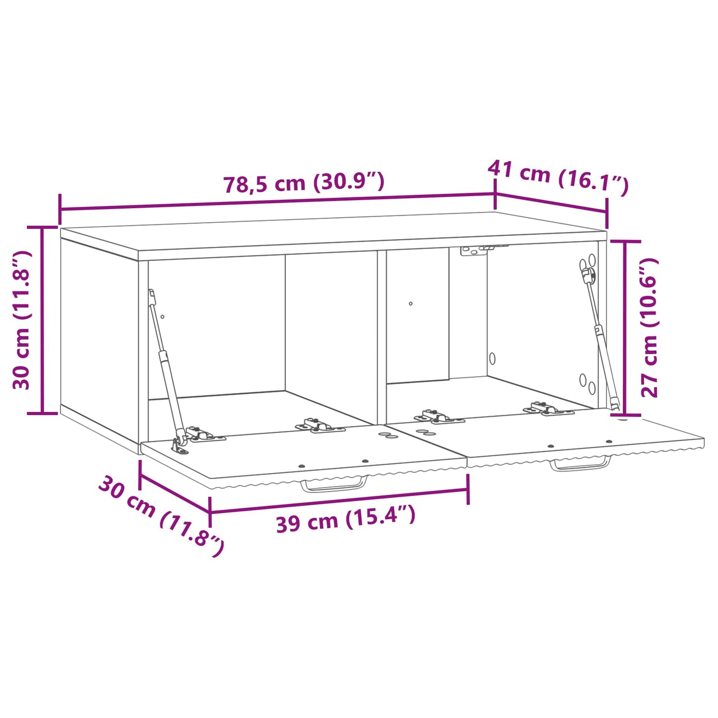 Wall-Mounted TV Cabinet Concrete Grey 78.5 x 41 x 30 cm