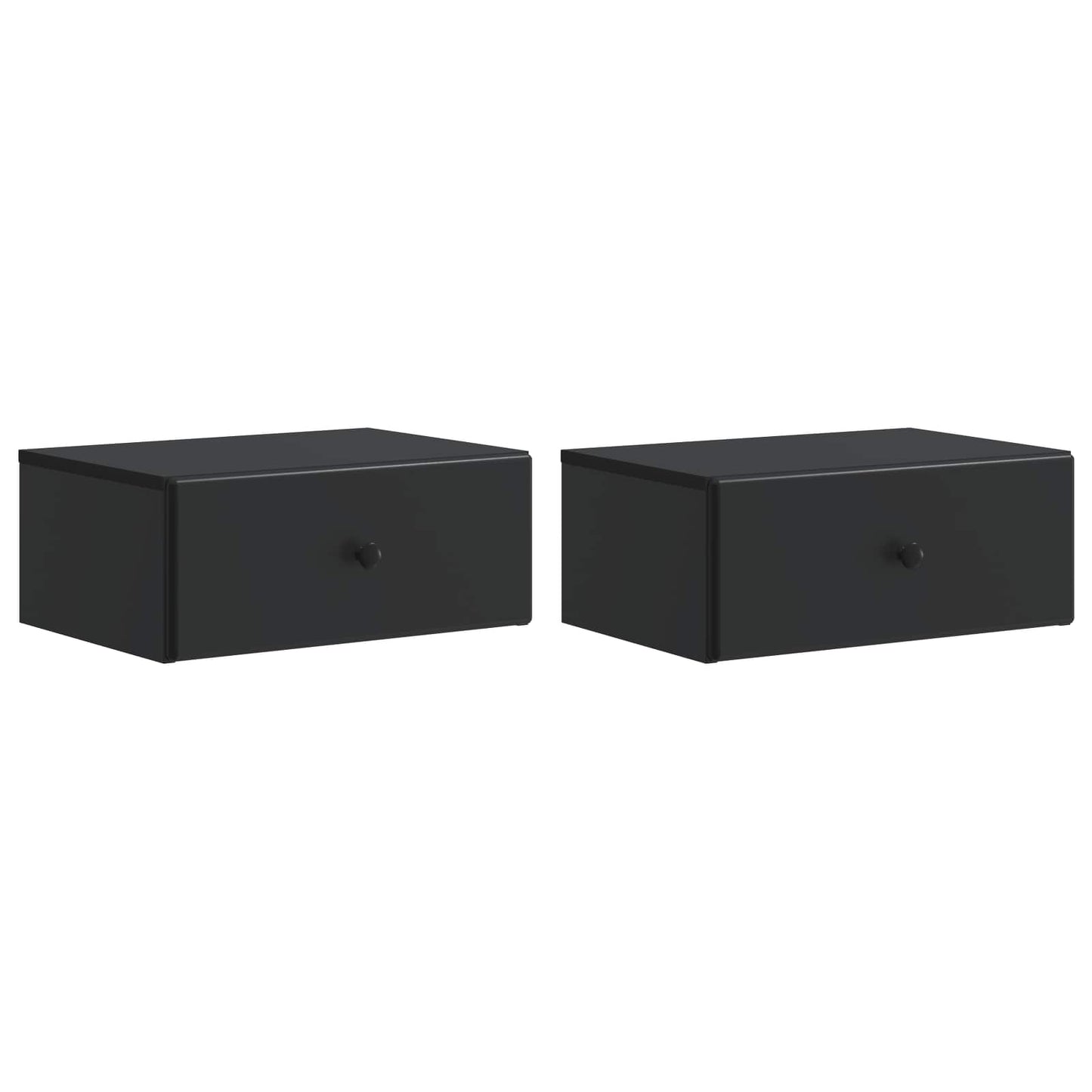 Wall-Mounted Bedside Cabinet 2 pcs Black 49 x 34.5 x 20 cm