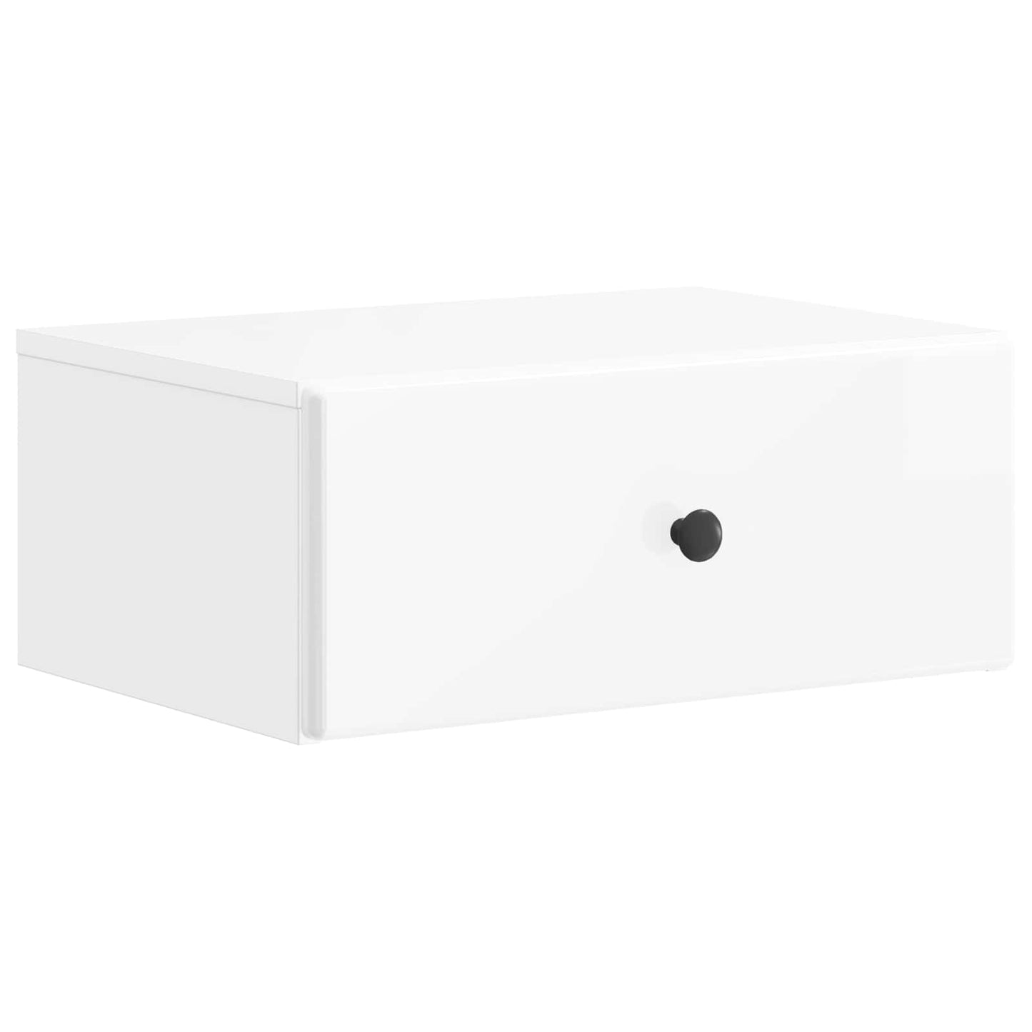 Wall-Mounted Bedside Cabinet High Gloss White 49 x 34.5 x 20 cm