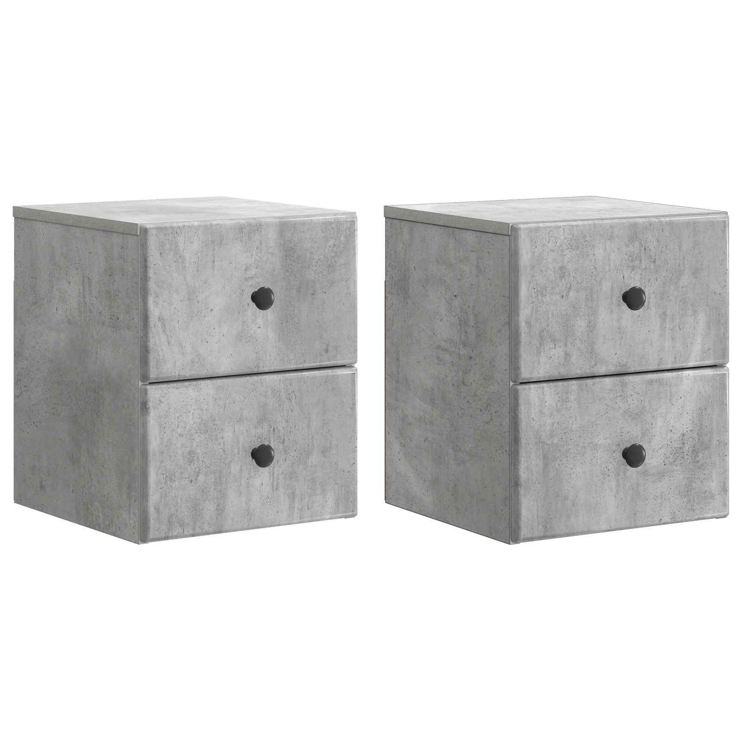Wall-Mounted Bedside Cabinet 2 pcs Concrete Grey