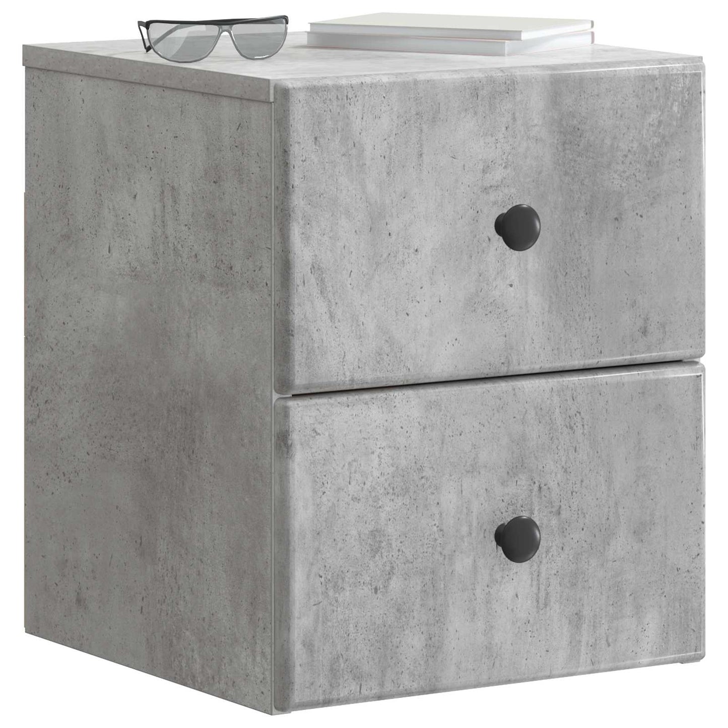 Wall-Mounted Bedside Cabinet 2 pcs Concrete Grey