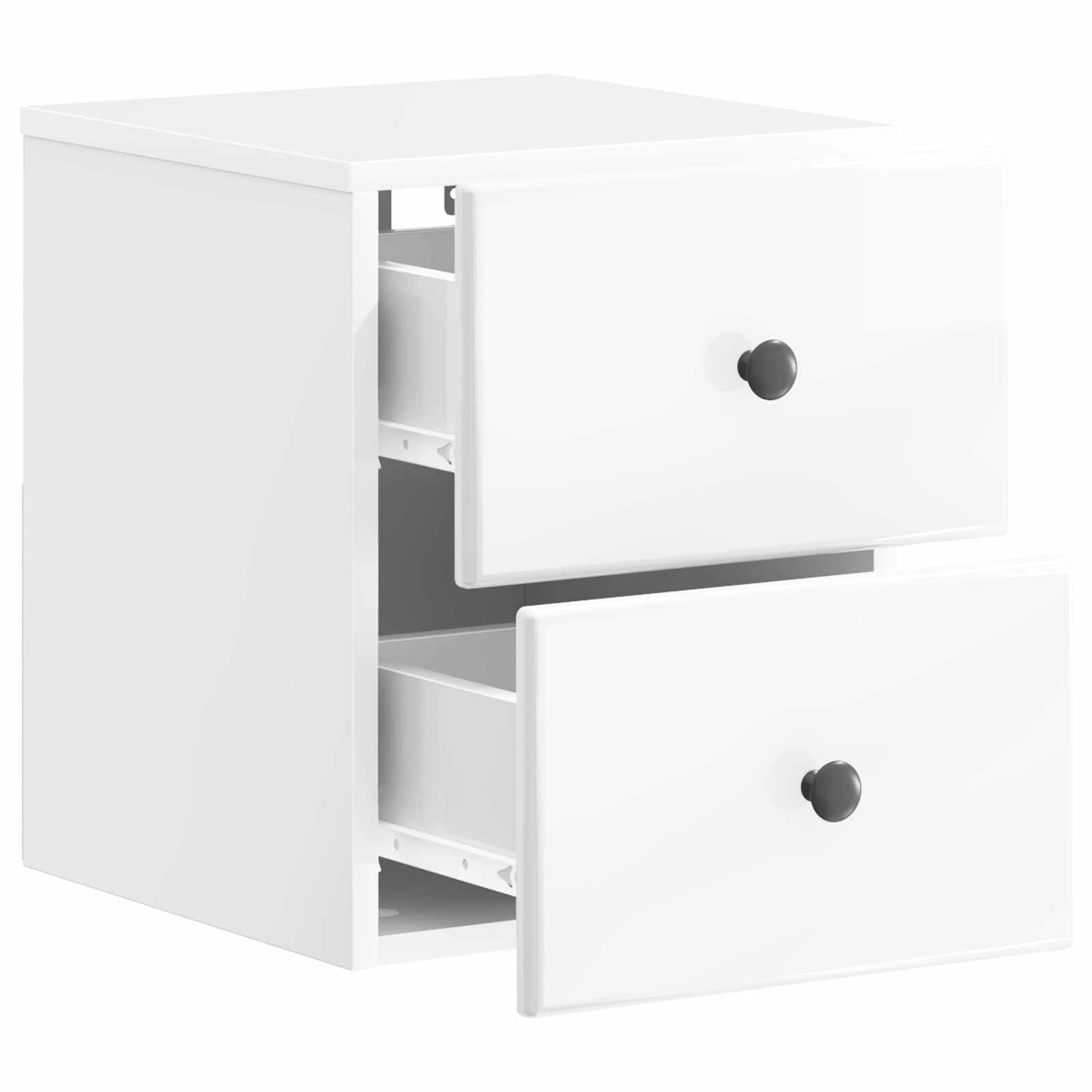 Wall-Mounted Bedside Cabinet High Gloss White 34.5 x 33 x 40 cm