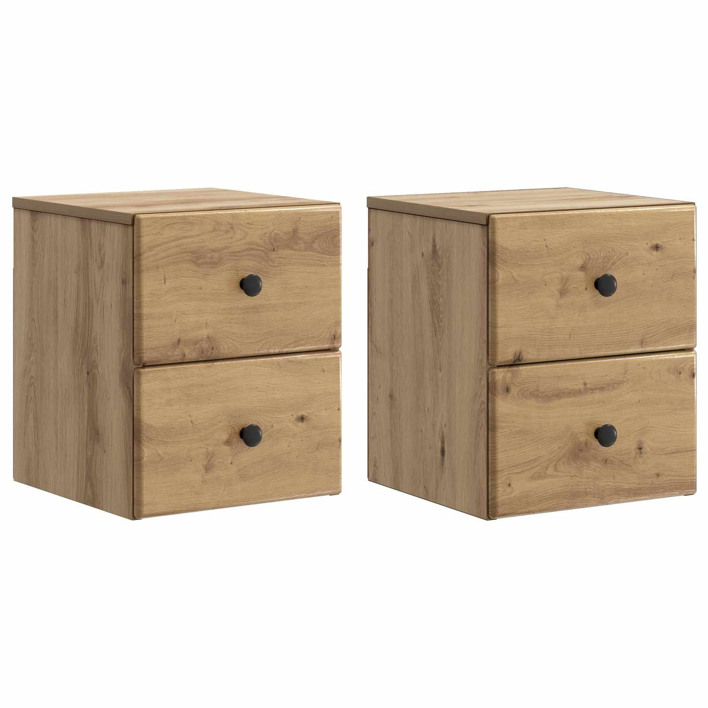 Wall-Mounted Bedside Cabinet 2 pcs Artisan Oak
