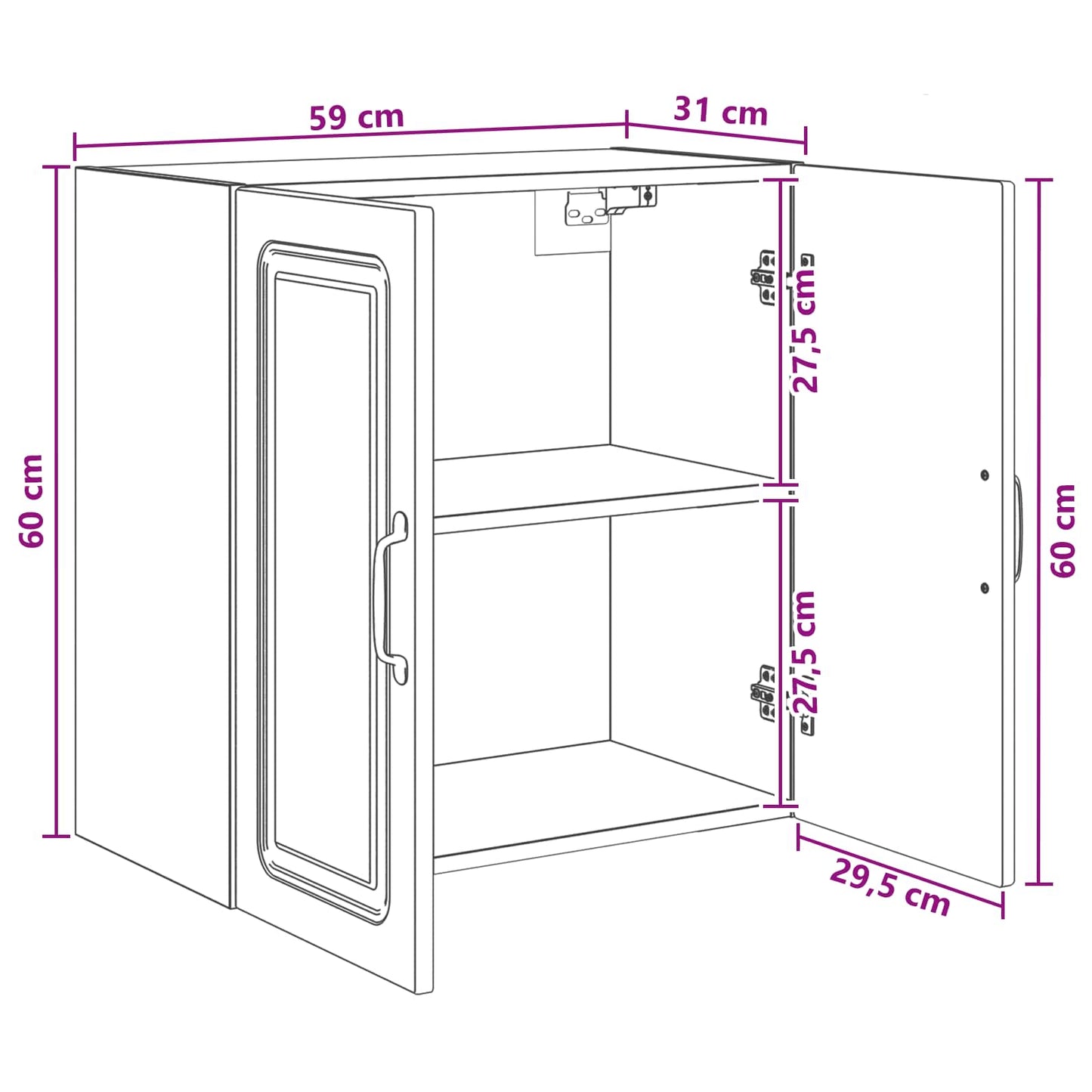 Wall-Mounted Cabinet 59 x 31 x 60 cm Engineered Wood White