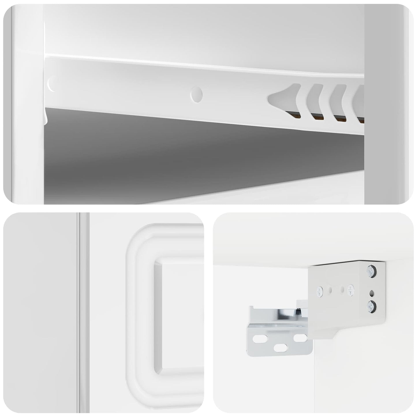 Wall-Mounted Bedside Cabinet High Gloss White 34.5 x 33 x 20 cm