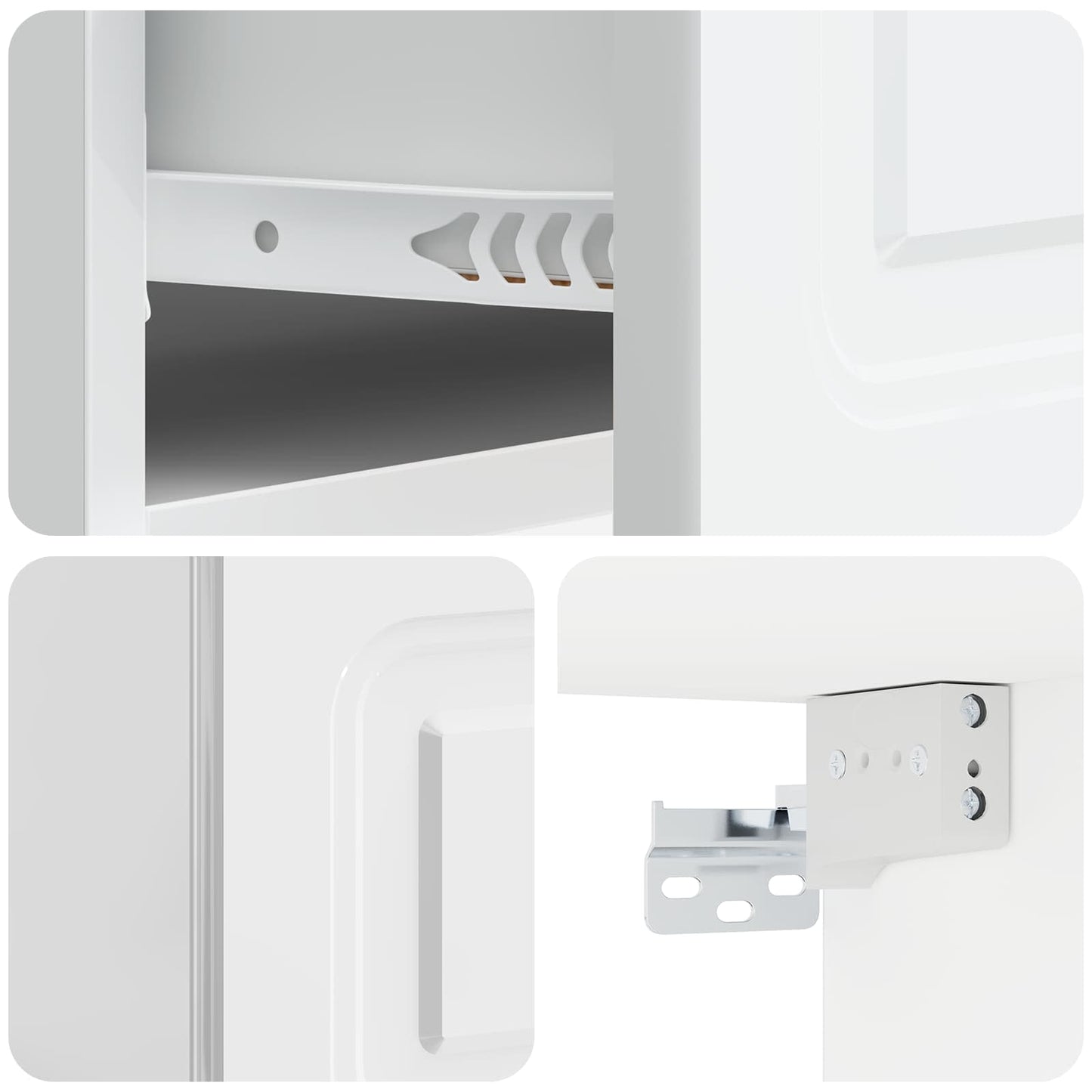 Wall-Mounted Bedside Cabinet 2 pcs High Gloss White