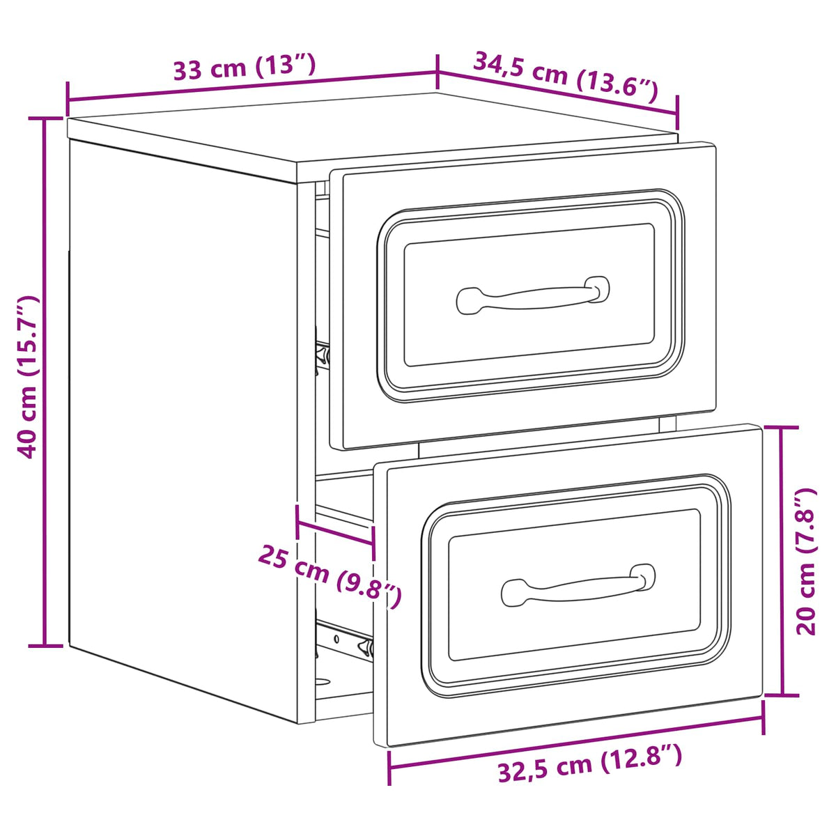 Wall-Mounted Bedside Cabinet 2 pcs Grey Sonoma