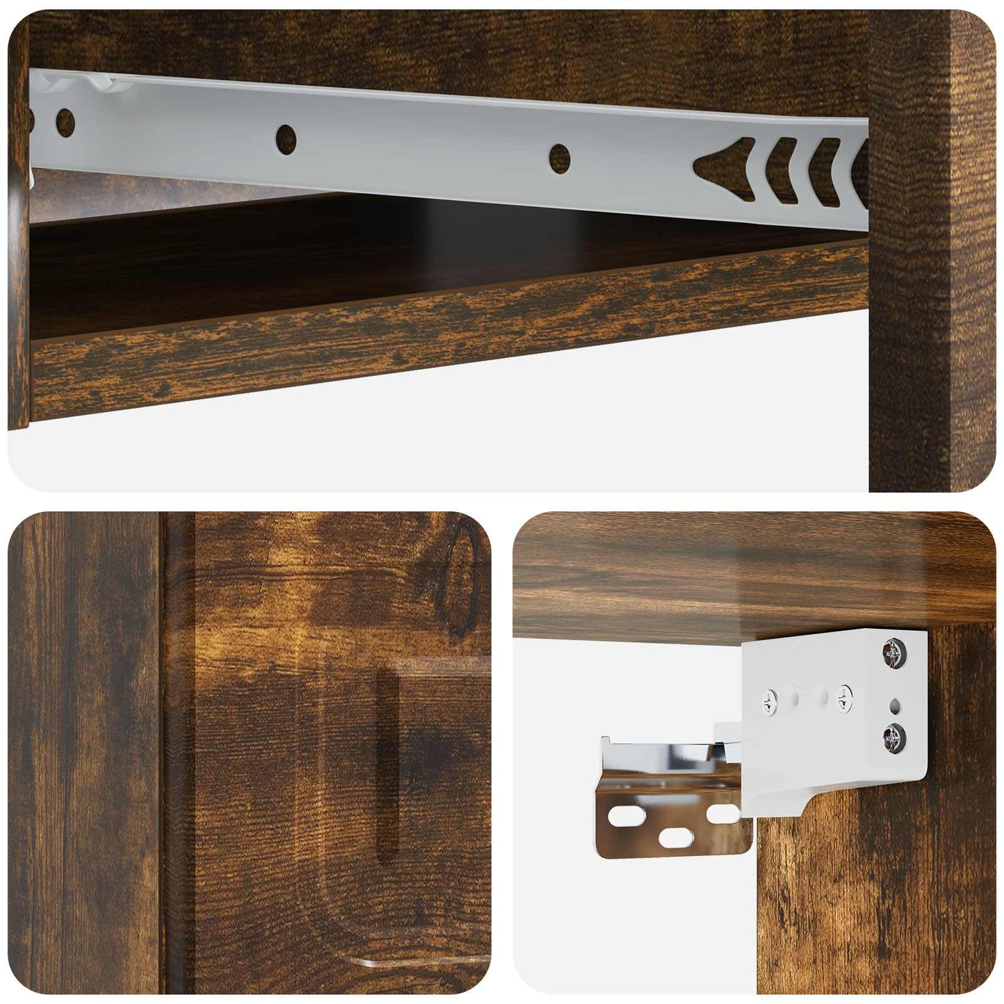 Wall-Mounted Side Table Smoked Oak 59 x 34.5 x 17 cm