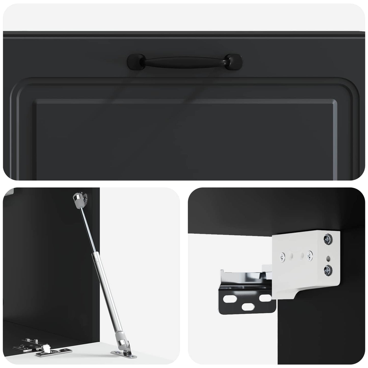 Wall-Mounted TV Cabinet Black 98 x 31 x 30 cm Engineered Wood
