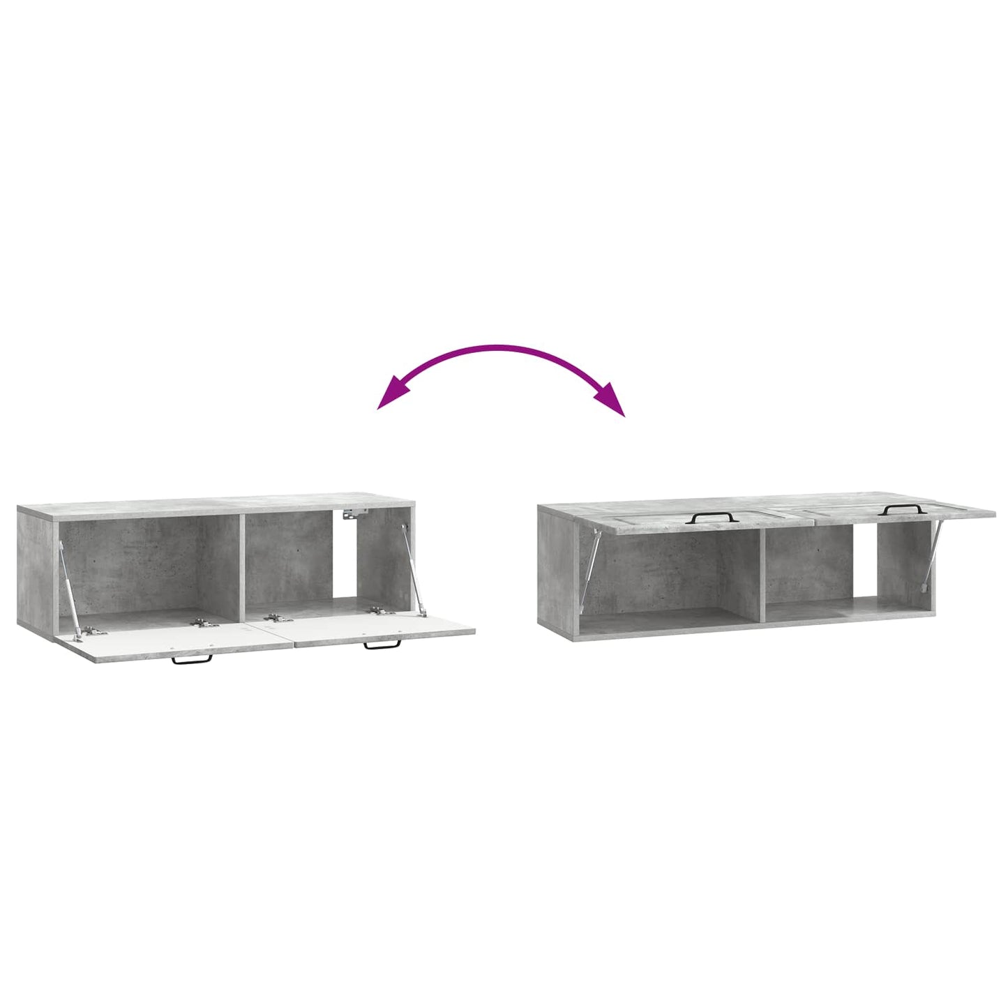 Wall-Mounted TV Cabinet Concrete Grey 98 x 31 x 30 cm