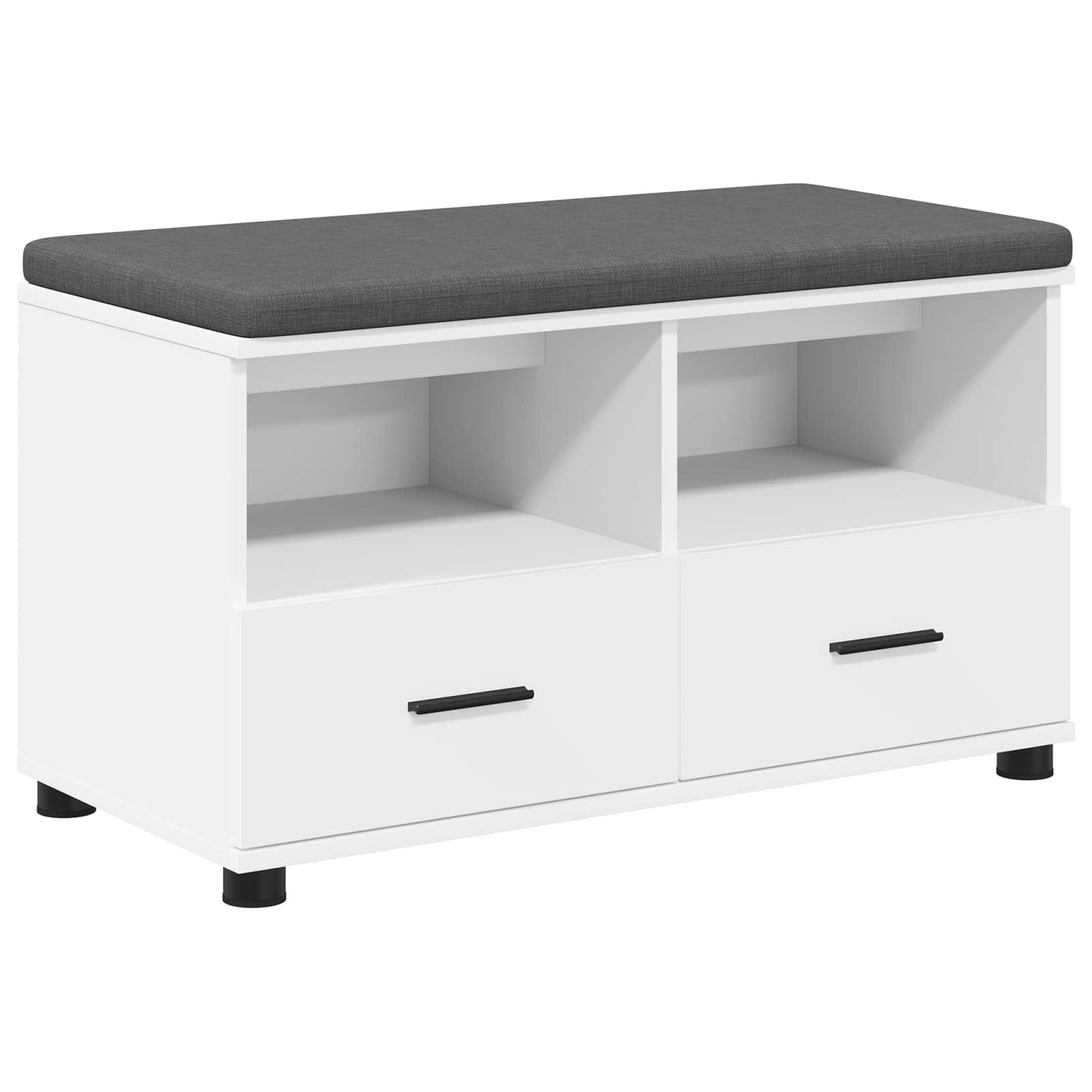 Hall Bench White 80 x 38 x 46 cm Engineered Wood and Fabric