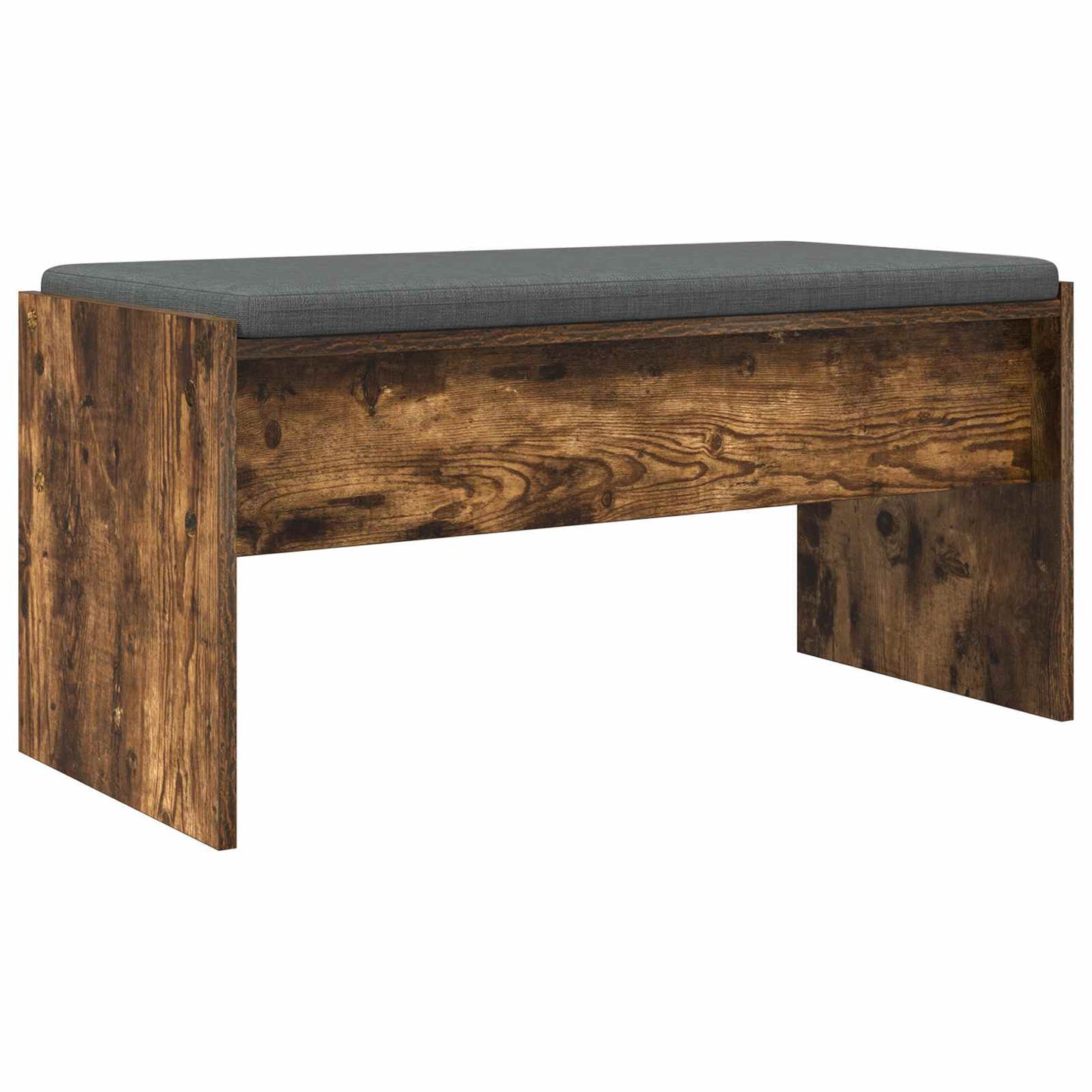 Hall Bench with Cushion Smoked Oak 83 x 38 x 40 cm