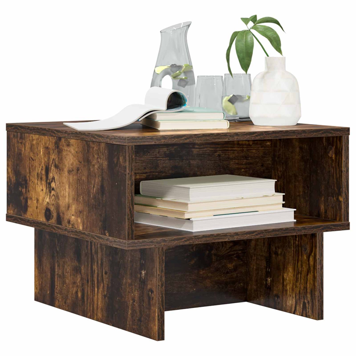 Coffee Table Smoked Oak 48 x 46 x 35 cm Engineered Wood