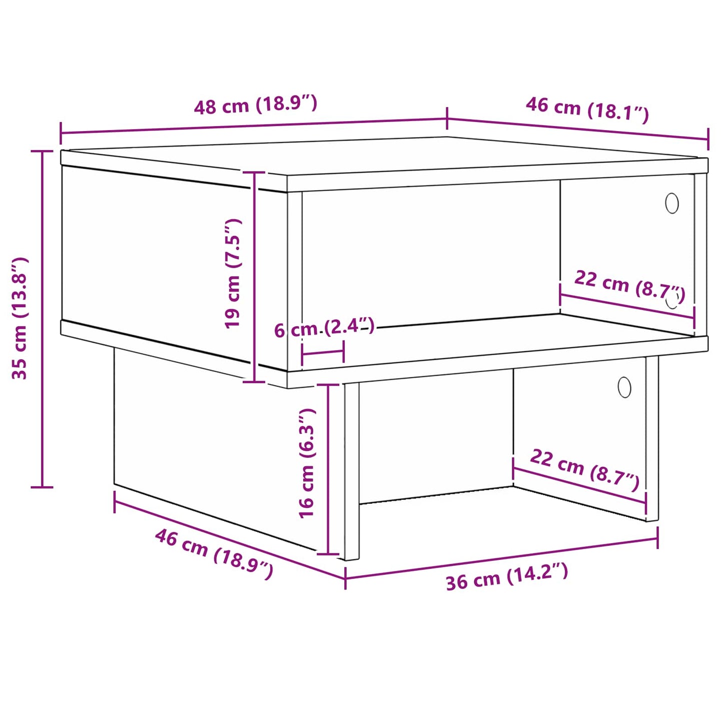 Coffee Table Old Wood 48 x 46 x 35 cm Engineered Wood