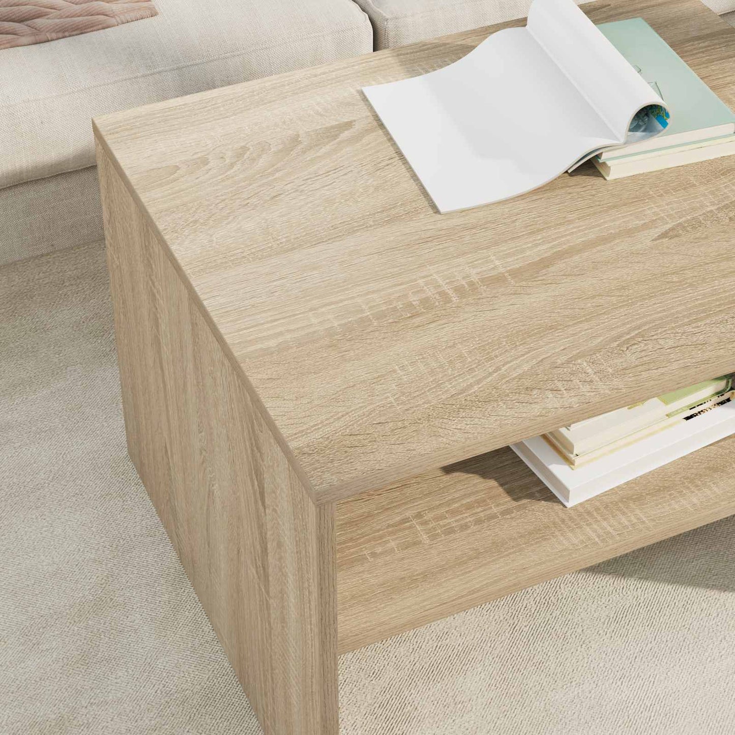 Coffee Table Sonoma Oak 60 x 50 x 40 cm Engineered Wood