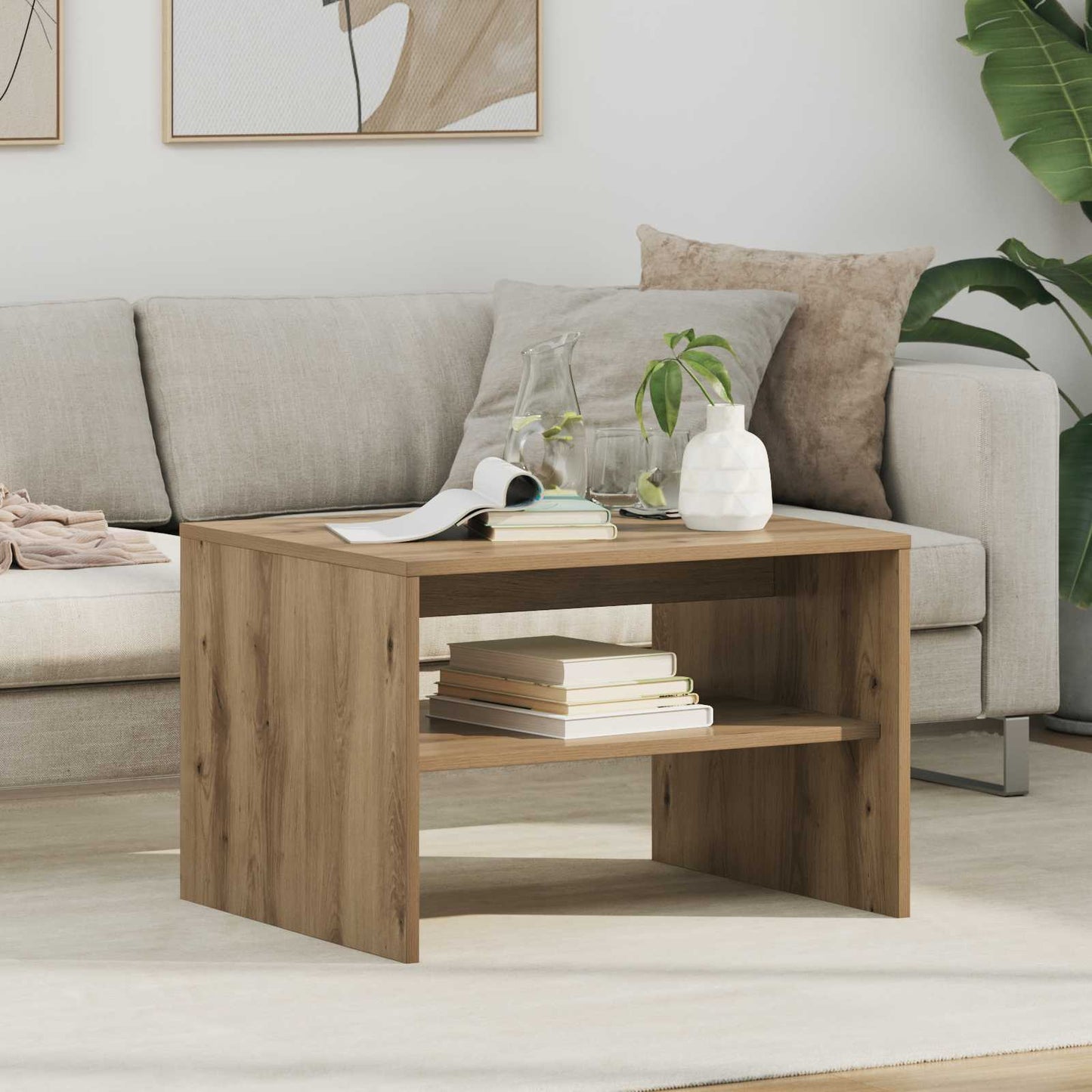 Coffee Table Artisan Oak 60 x 50 x 40 cm Engineered Wood