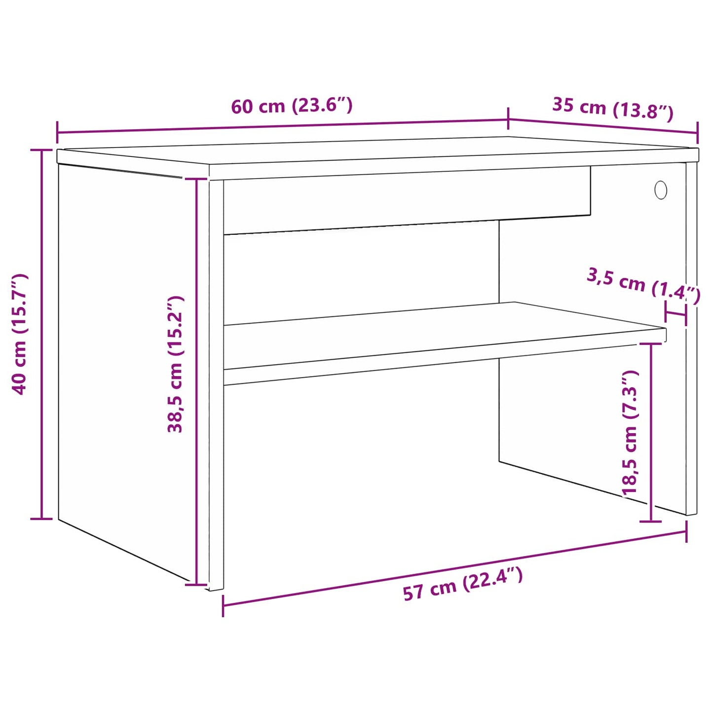 TV Cabinet 60 x 35 x 40 cm Sonoma Oak Engineered Wood