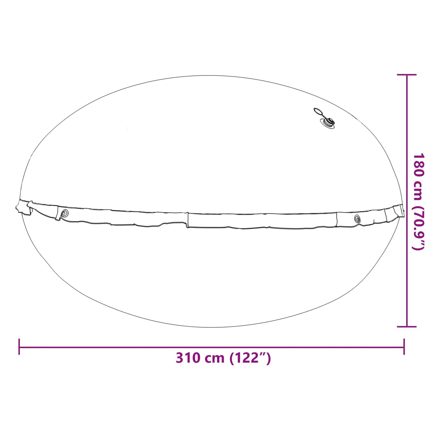 Winter Pool Pillow Blue Ø 310 x 180 cm PVC