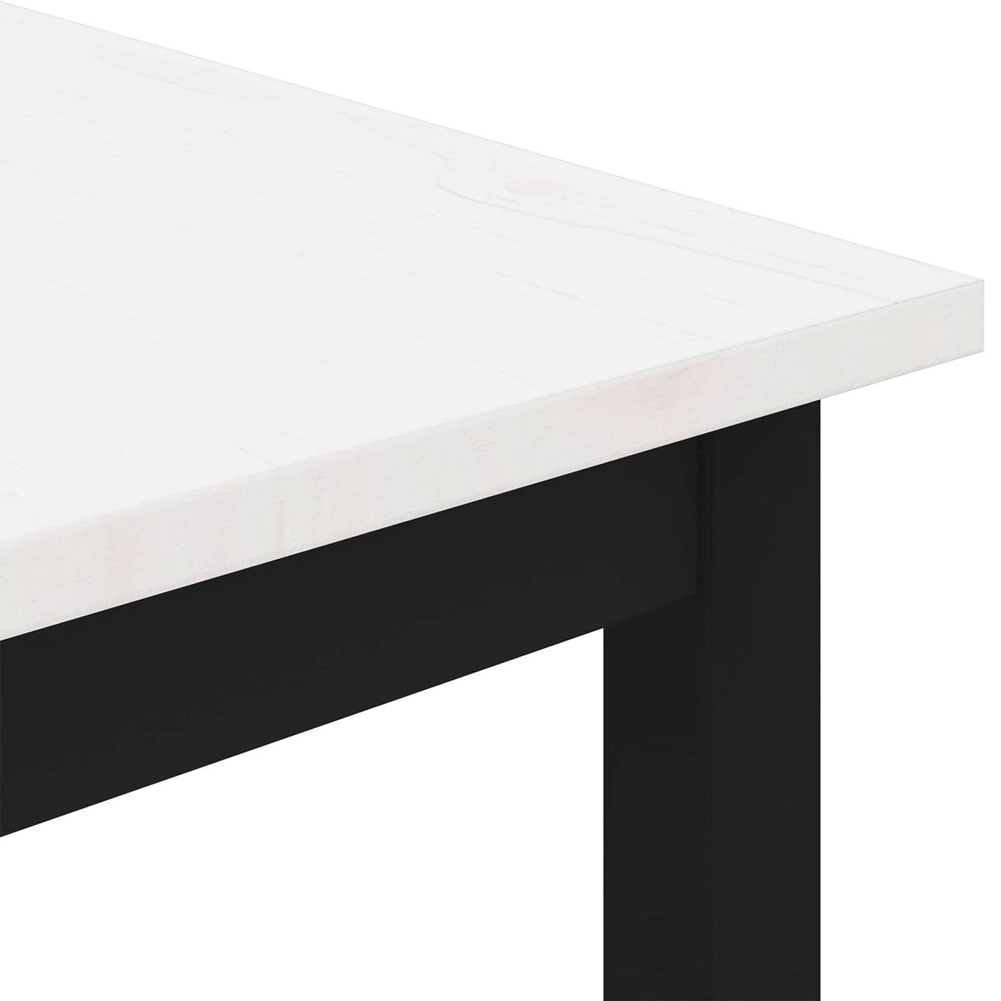 Coffee Table White 60 x 60 x 36 cm Solid Pine Wood