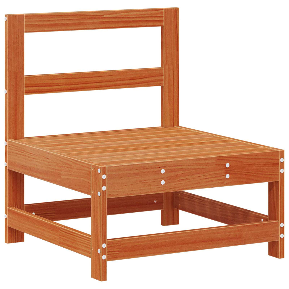 Garden Middle Sofa 2-Seater Solid Pine Wood Wax Brown