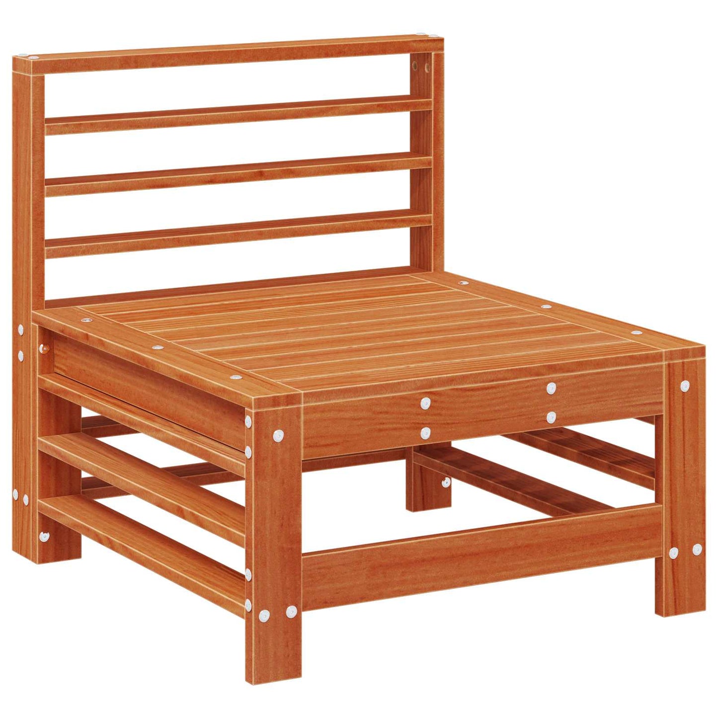 Garden Middle Sofa Solid Pine Wood Wax Brown Pine