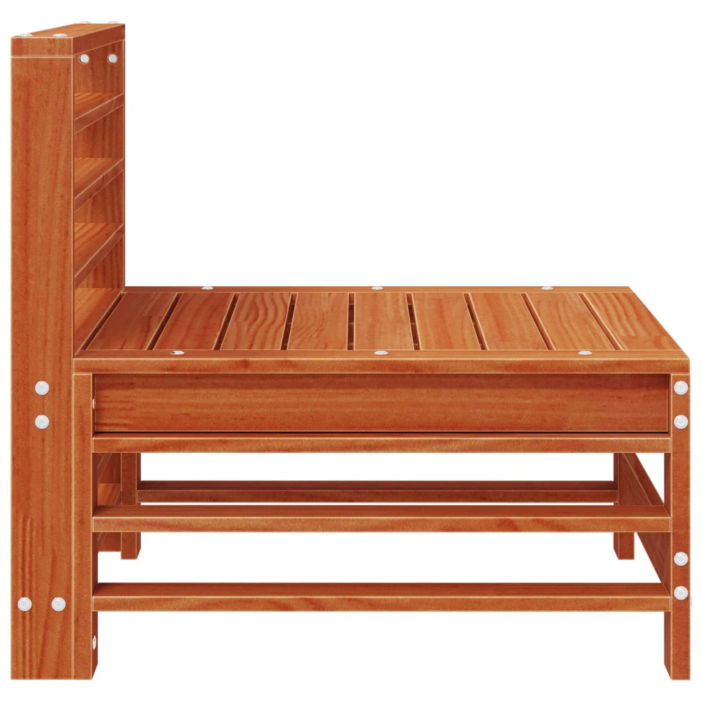 Garden Middle Sofa Solid Pine Wood Wax Brown Pine