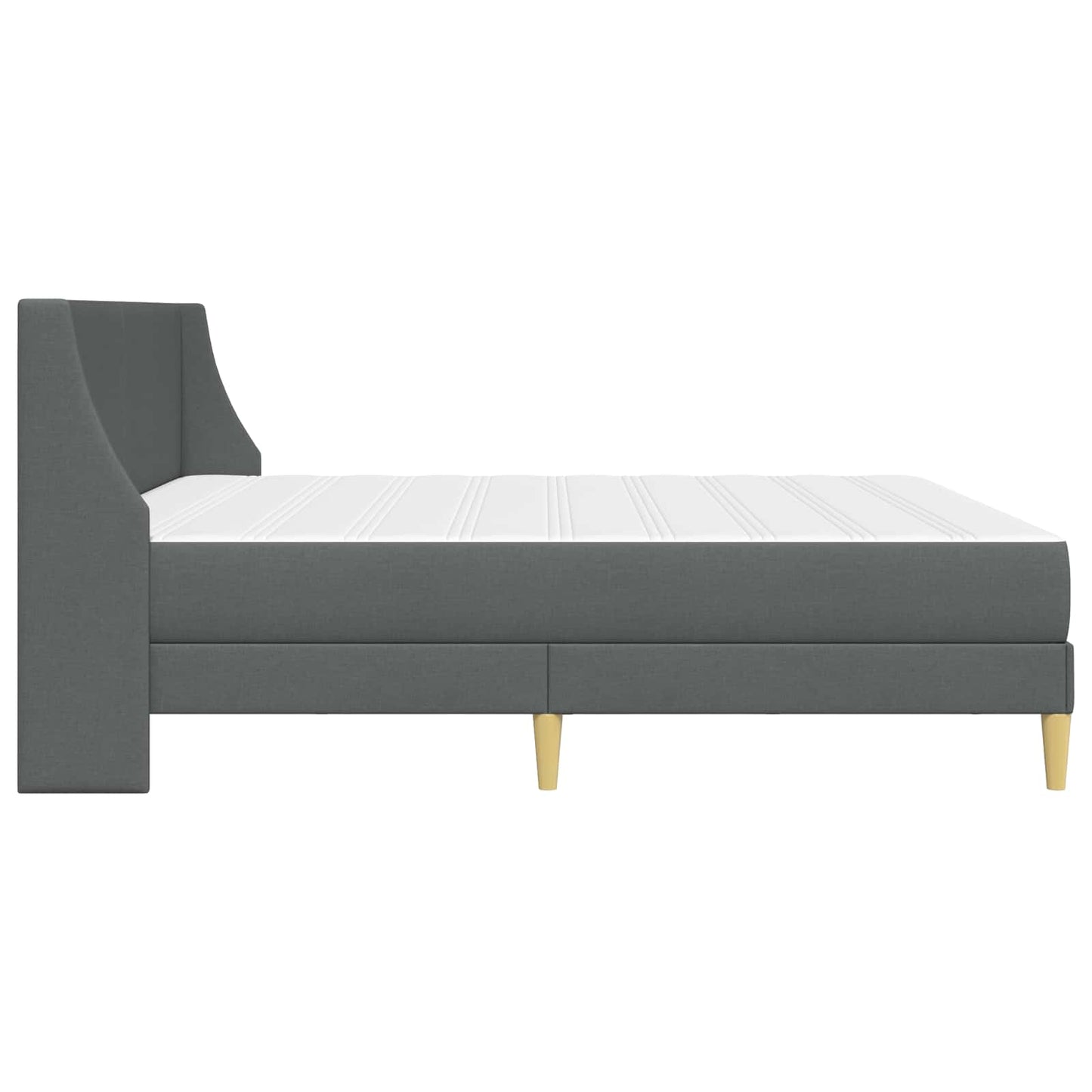 Bed Frame with Mattress Dark Grey 180 x 200 cm Fabric