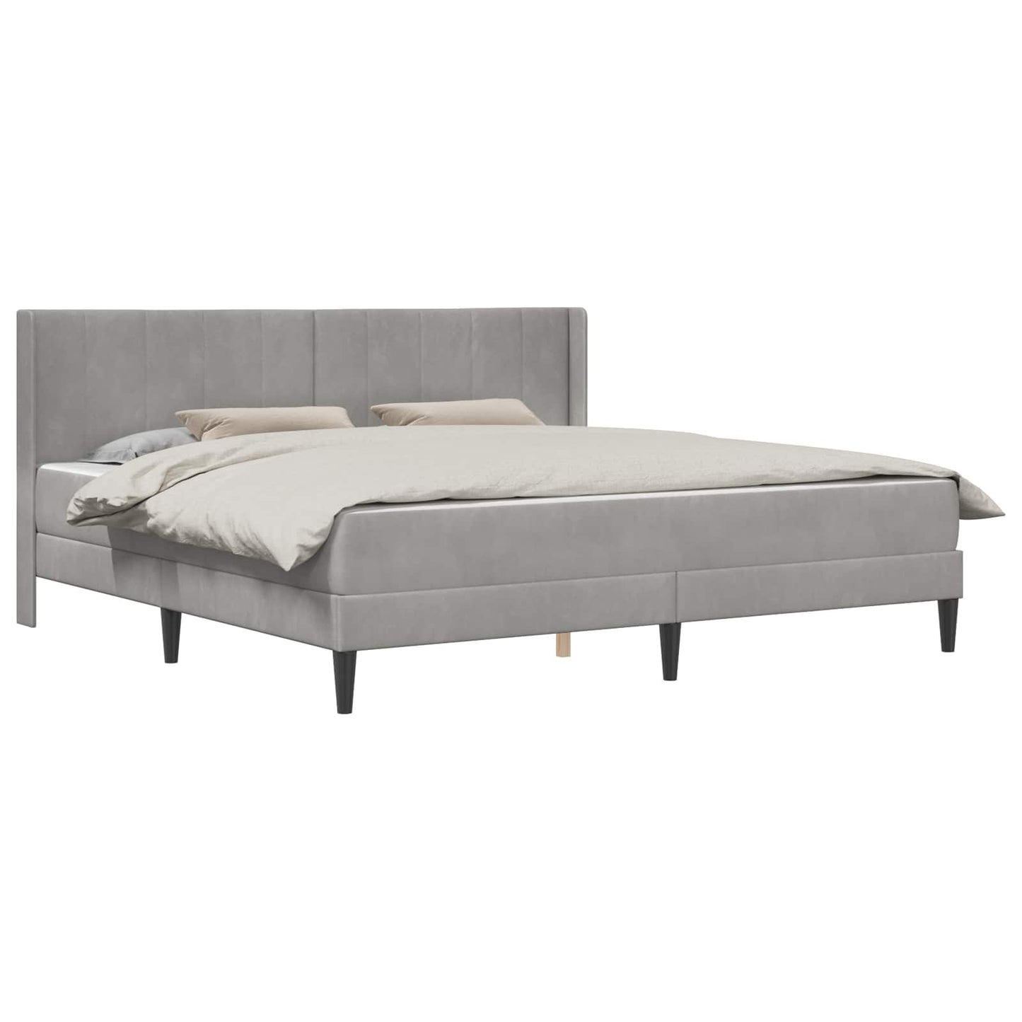 Bed Frame with Mattress Light Grey 180 x 200 cm Velvet