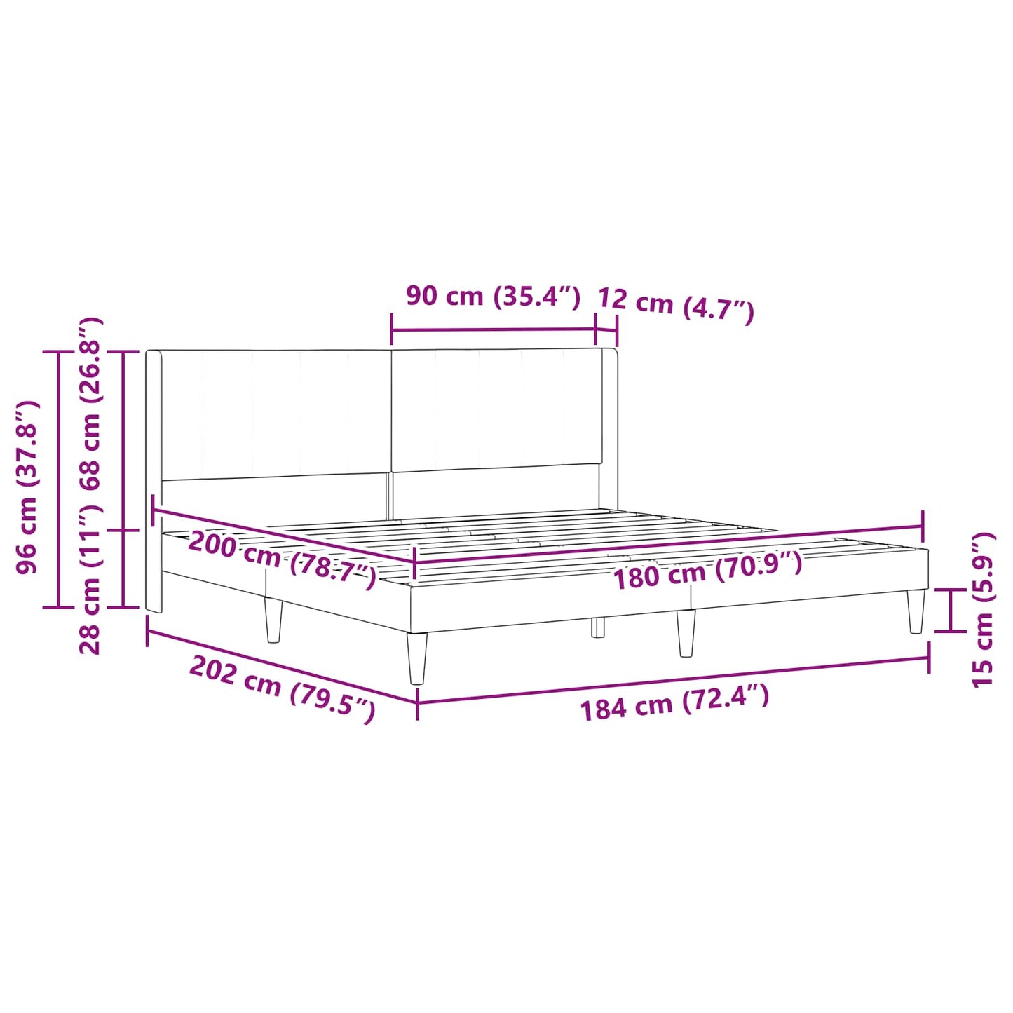 Bed Frame with Mattress Light Grey 180 x 200 cm Velvet