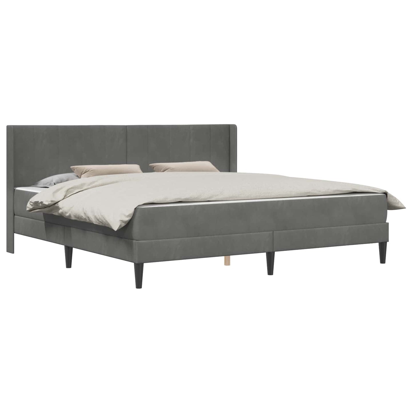 Bed Frame with Mattress Dark Grey 180 x 200 cm Velvet
