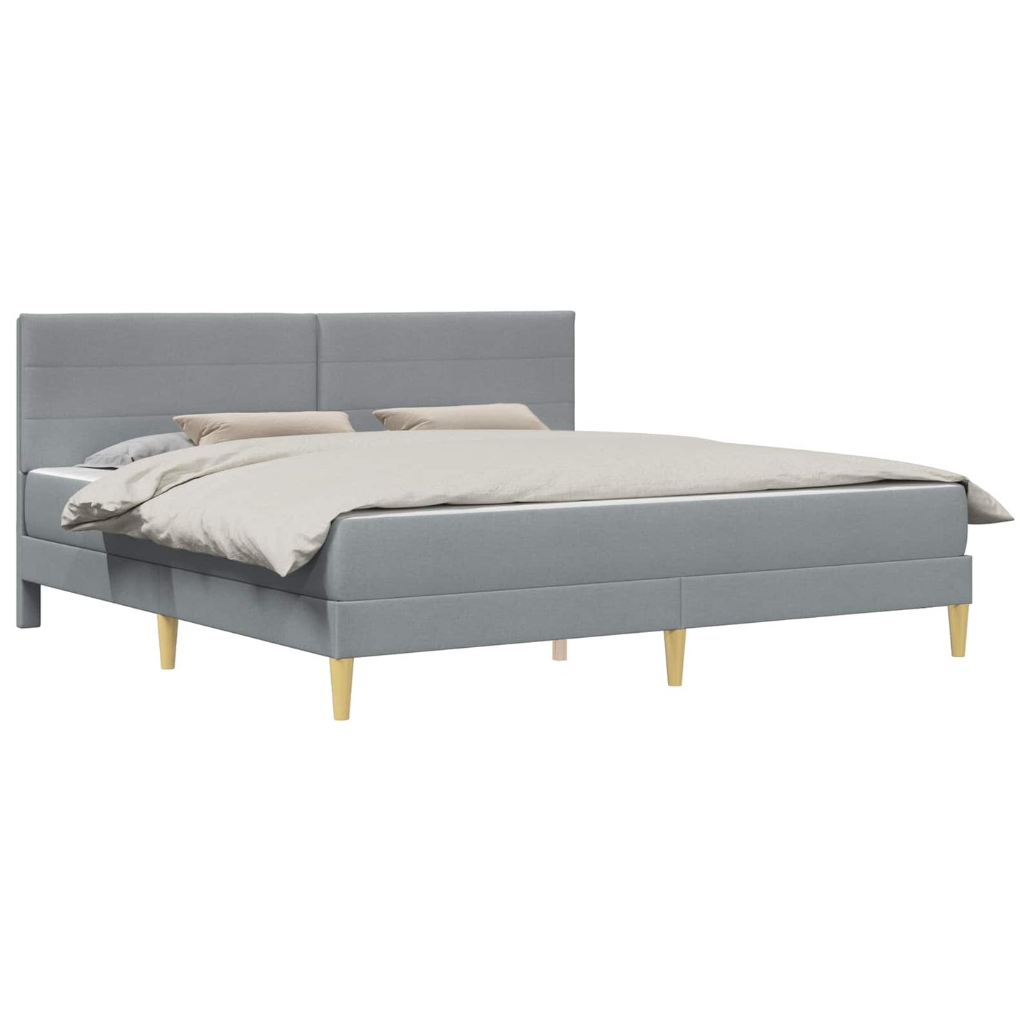 Bed Frame with Mattress Light Grey 180 x 200 cm Fabric
