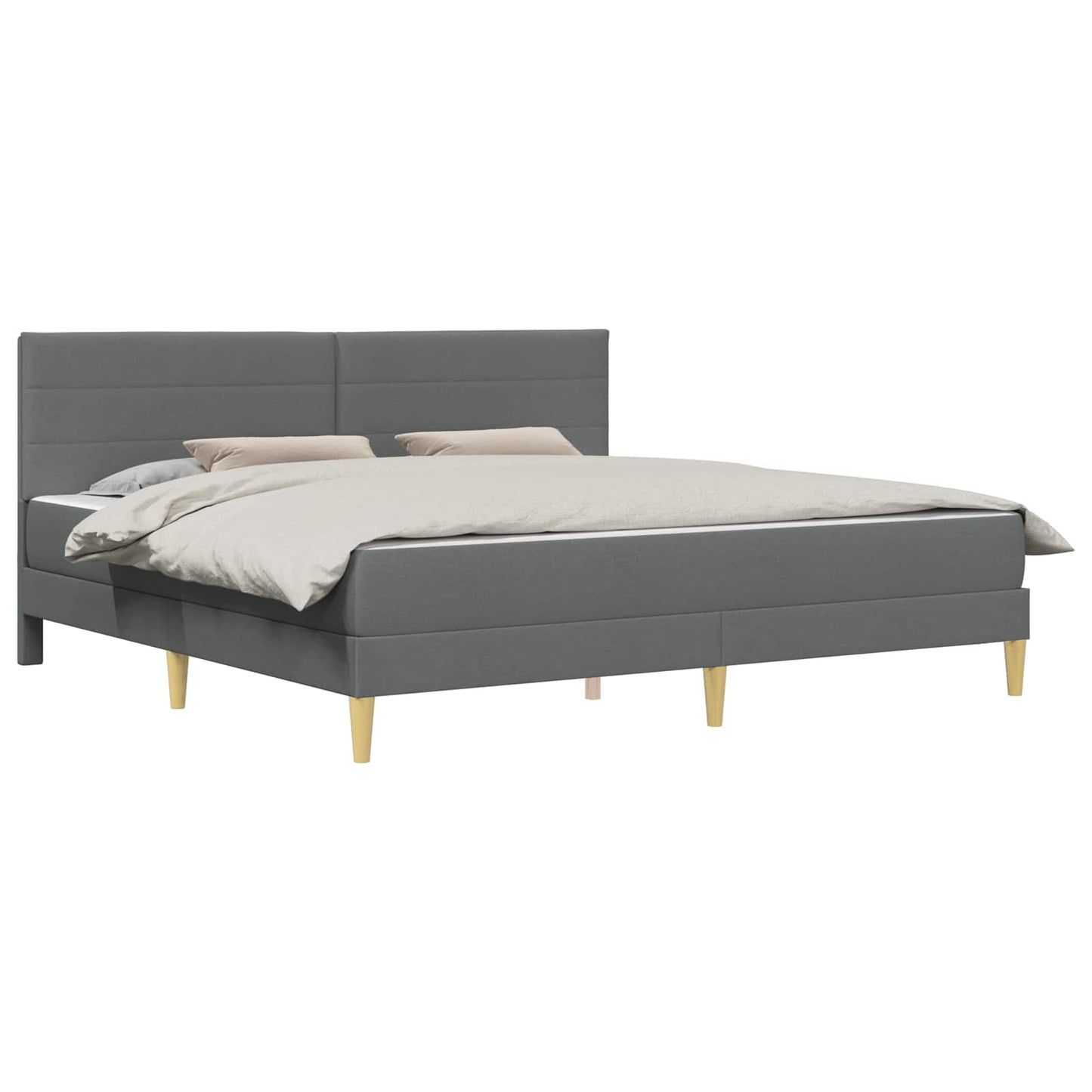 Bed Frame with Mattress Dark Grey 180 x 200 cm Fabric